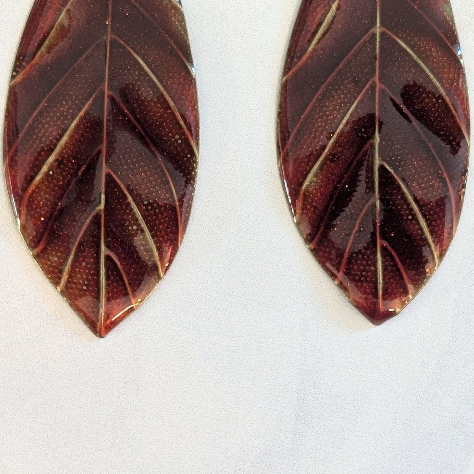 Other Nature-Inspired VTG 1980s Bronze & Rust Leaf-Shaped Earrings Size ONE SIZE - 4 Thumbnail