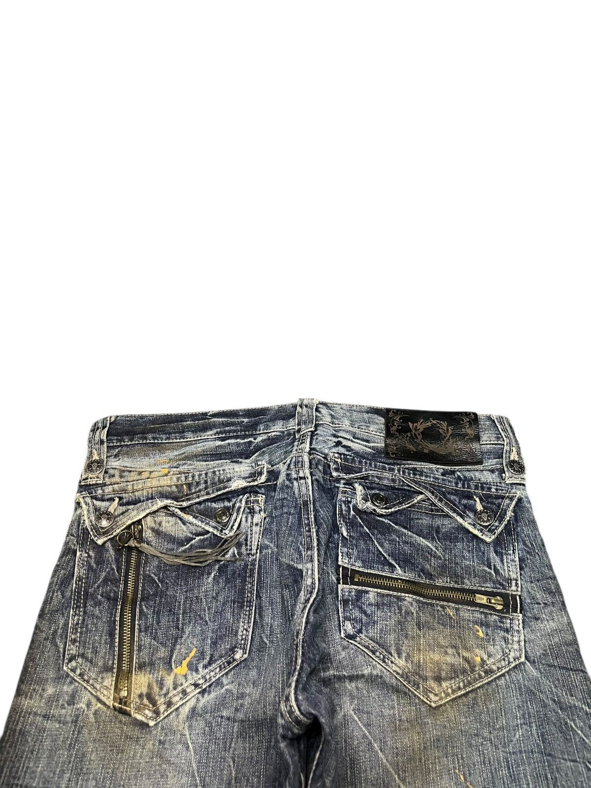 If Six Was Nine Vintage Japanese Brand Rusty Wash Punk Flare Jeans Size US 34 / EU 50 - 4 Thumbnail