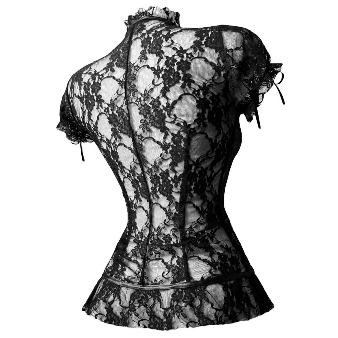 Vintage Avant garde lace blouse Size S / US 4 / IT 40 - 3 Thumbnail