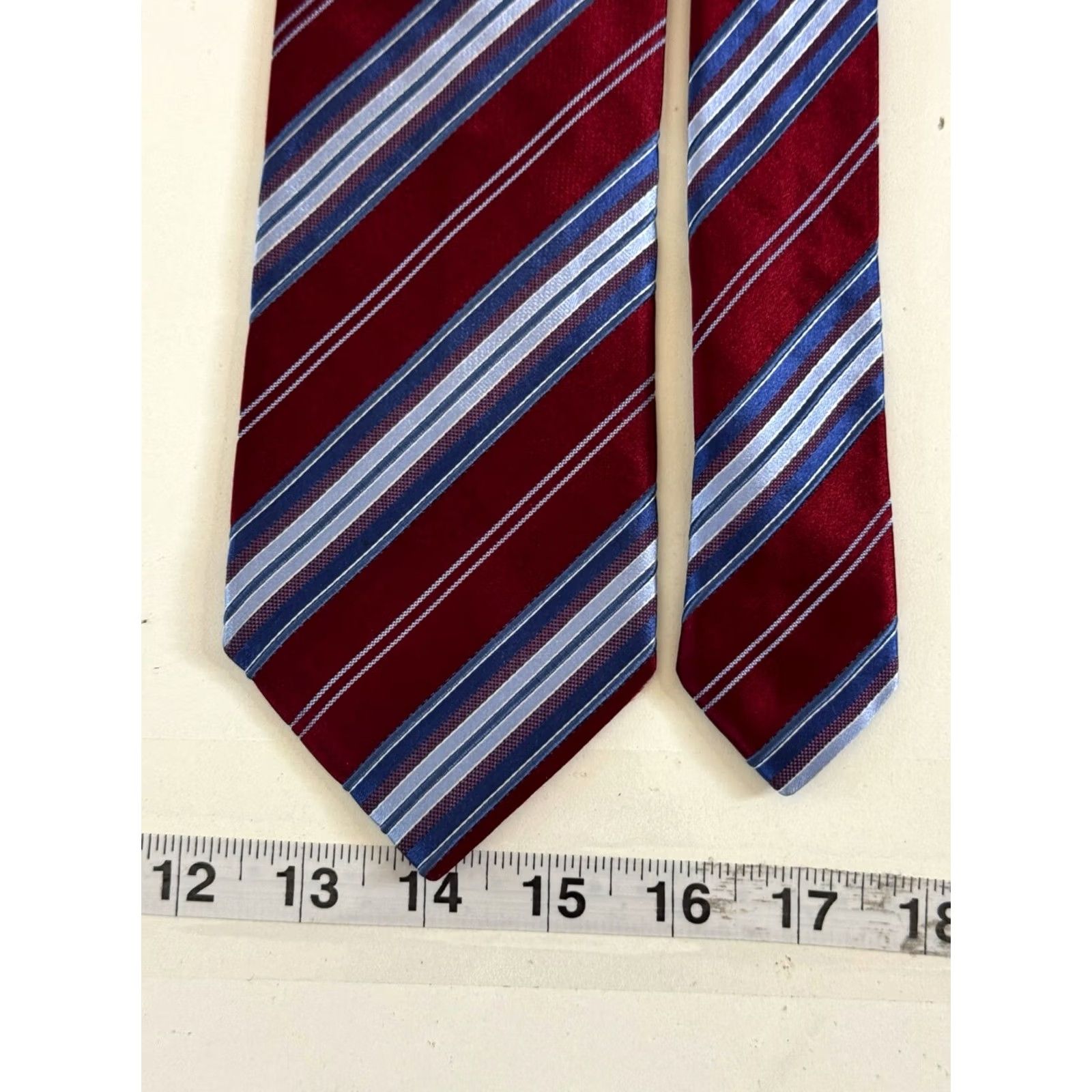 Vintage Zegna NECK TIE Red Blue Stripe Mens Designer Tie Size ONE SIZE - 2 Thumbnail