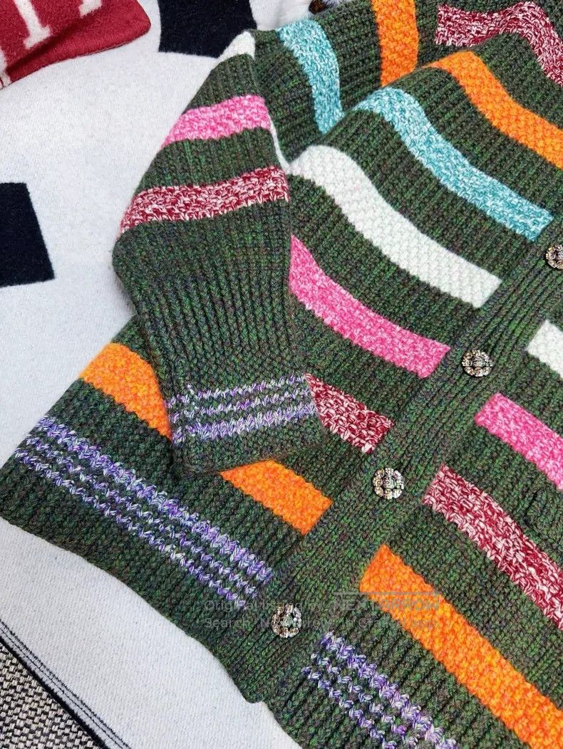 Chanel Chanel 22K autumn and winter show green colourful striped Size XS / US 0-2 / IT 36-38 - 2 Thumbnail