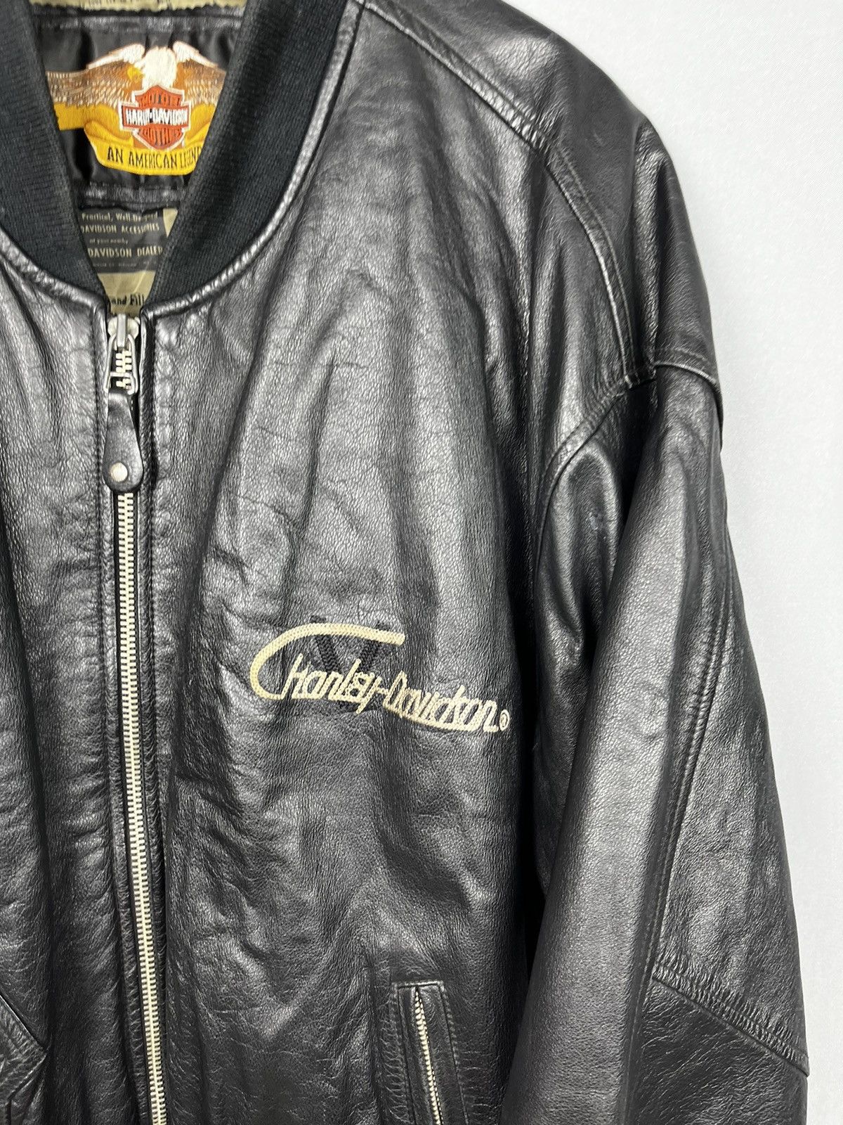 Harley Davidson × Vintage Harley Davidson leather jacket big logo vintage Size US XL / EU 56 / 4 - 4 Thumbnail