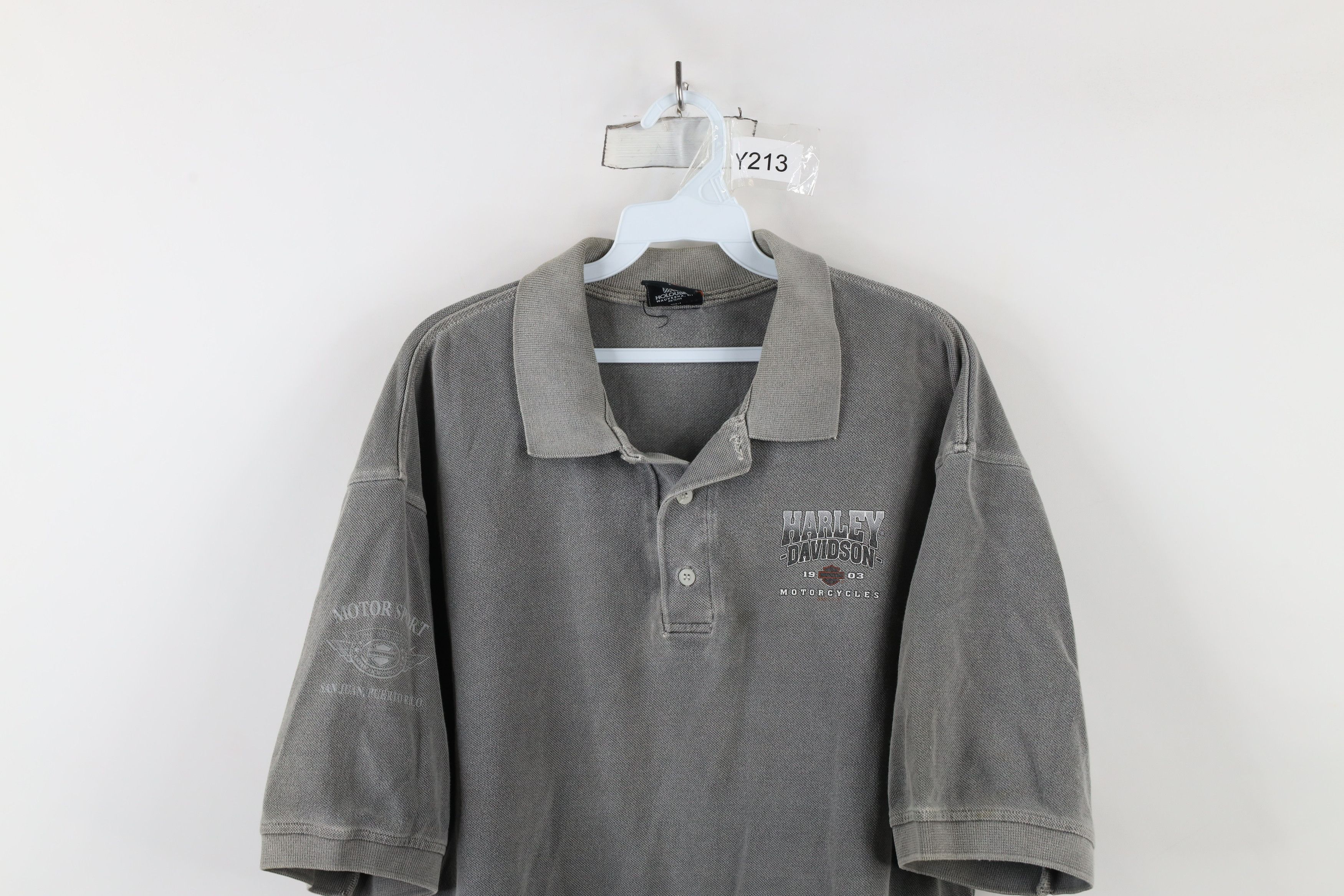 Vintage Vintage Y2K 2000 Harley Davidson Spell Out Puerto Rico Polo Size US L / EU 52-54 / 3 - 2 Thumbnail