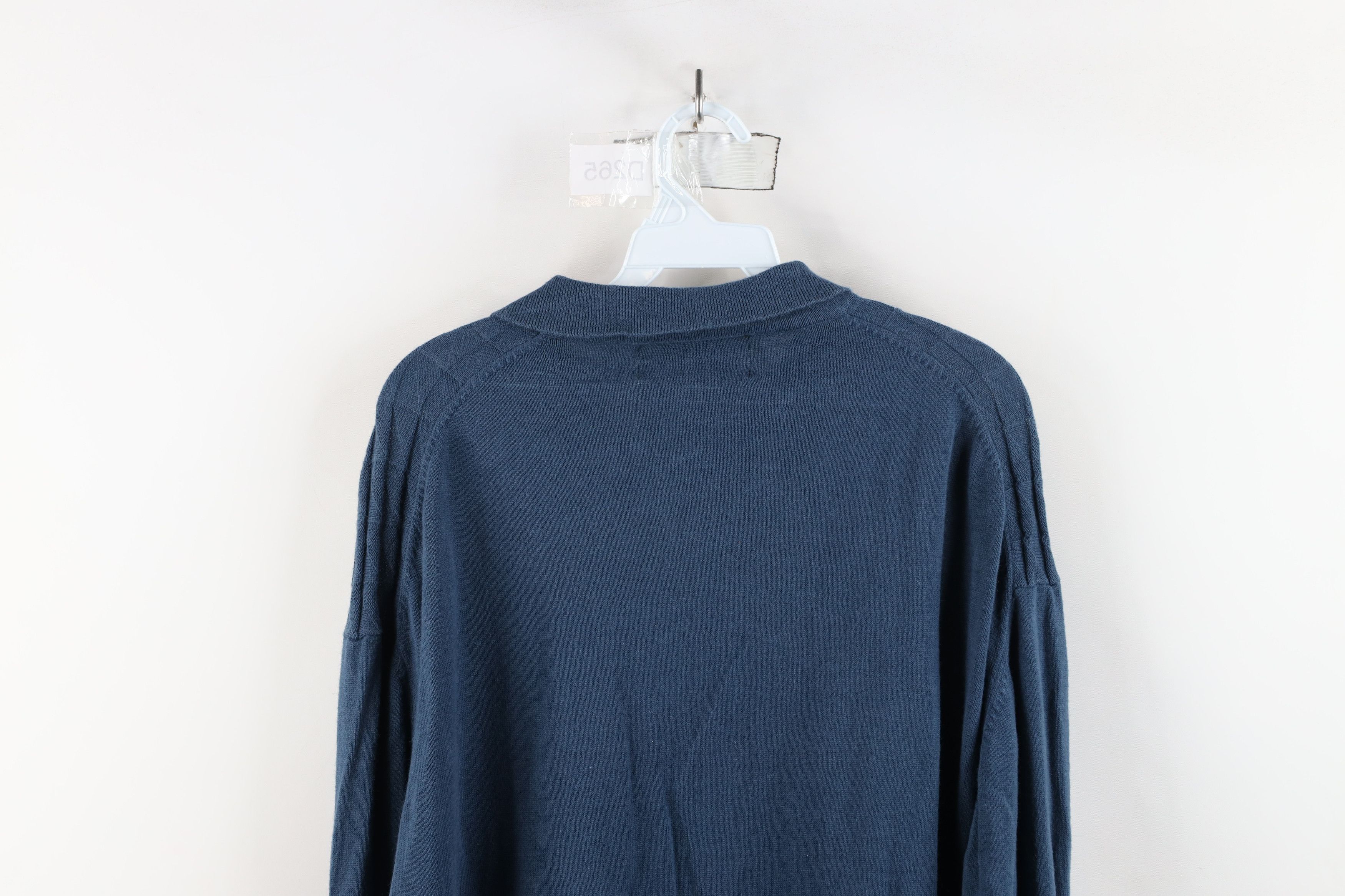 Vintage Vintage 90s Streetwear Blend Knit Collared Sweater Blue Size US XL / EU 56 / 4 - 9 Thumbnail