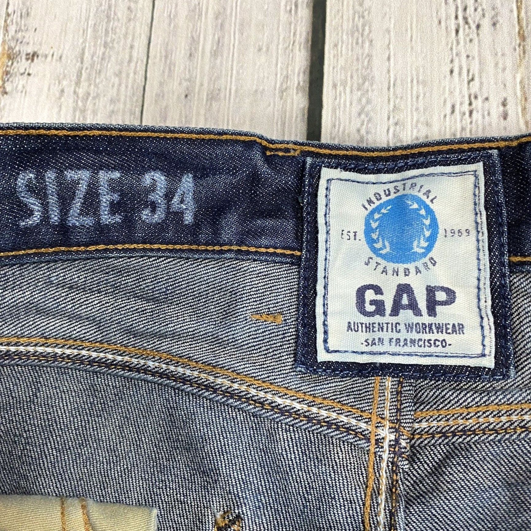 Gap GAP Men's Relaxed Fit 34x30 Straight Denim Jeans Blue Comfort Workwear 5-Pocket USA Size US 34 / EU 50 - 5 Thumbnail