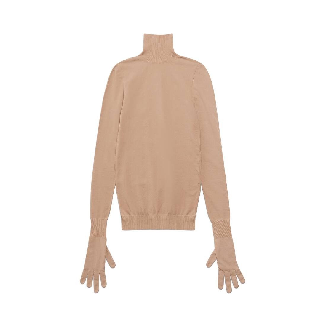 Balenciaga o1bcso1str0525 Gloves Sweater in Light Beige Size M / US 6-8 / IT 42-44 - 1 Thumbnail