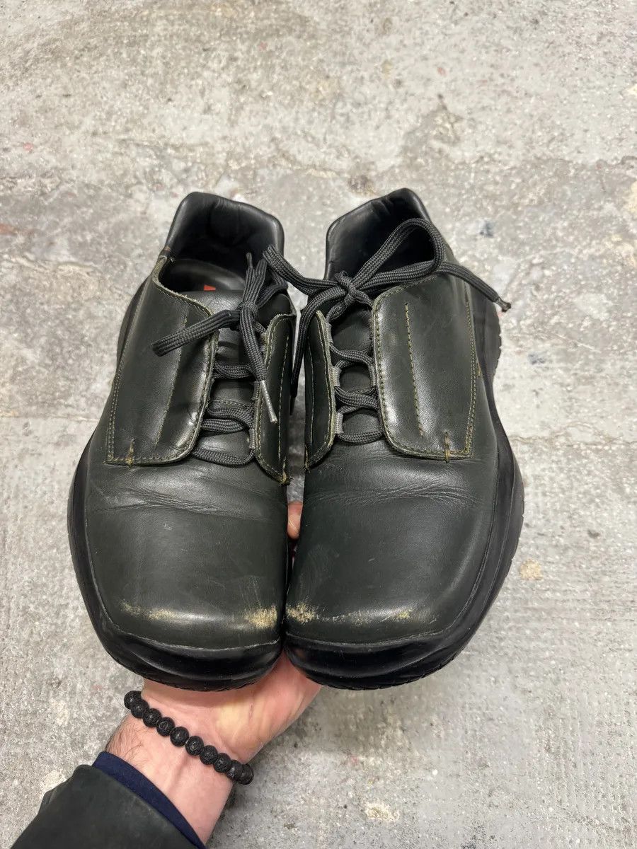 Prada SS1999 Prada Faded Forest Green Leather Vibram Shoes Size US 8 / EU 41 - 2 Thumbnail
