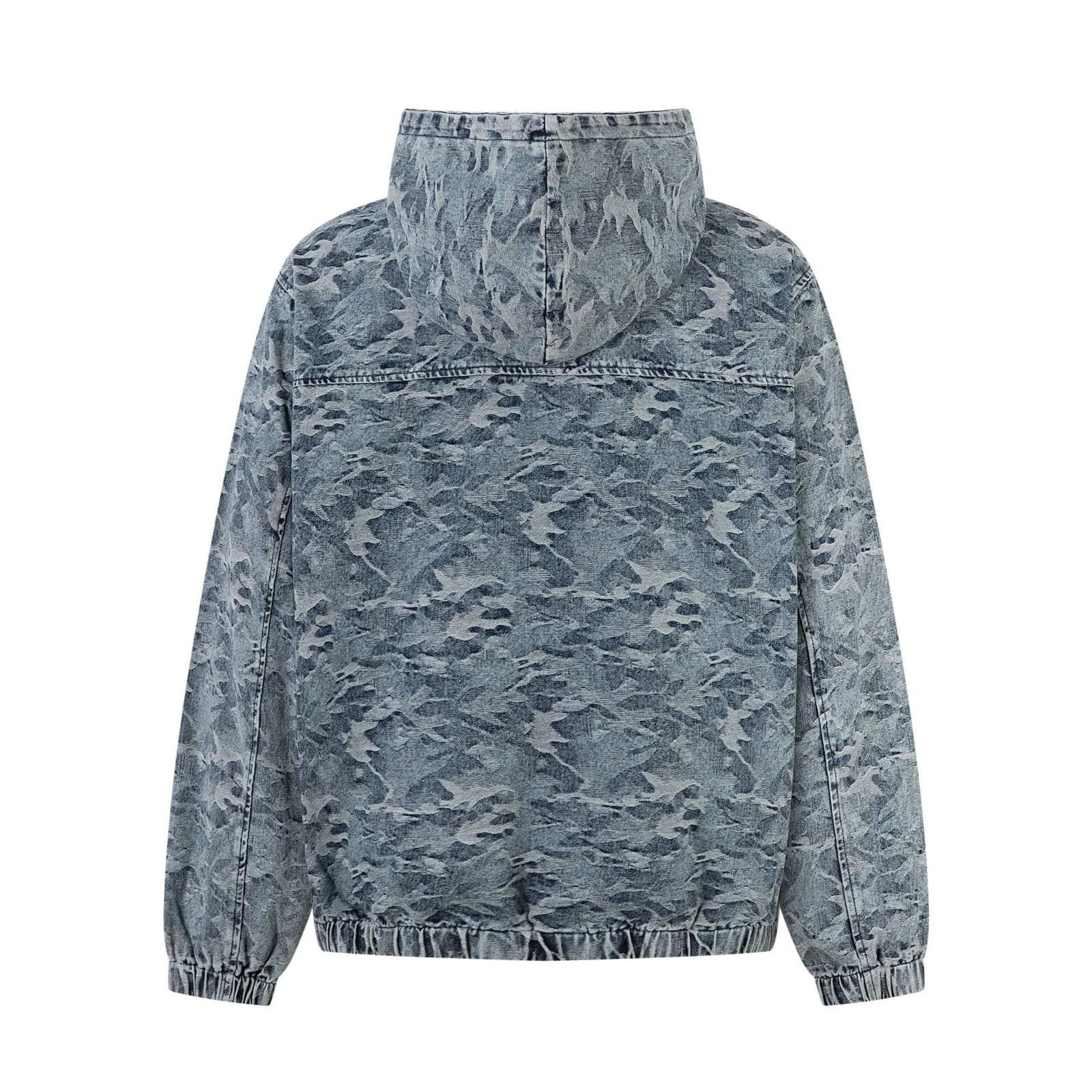 Japanese Brand Blue Camouflage Hooded Denim Hoodie, Casual Pullover Size US M / EU 48-50 / 2 - 2 Thumbnail