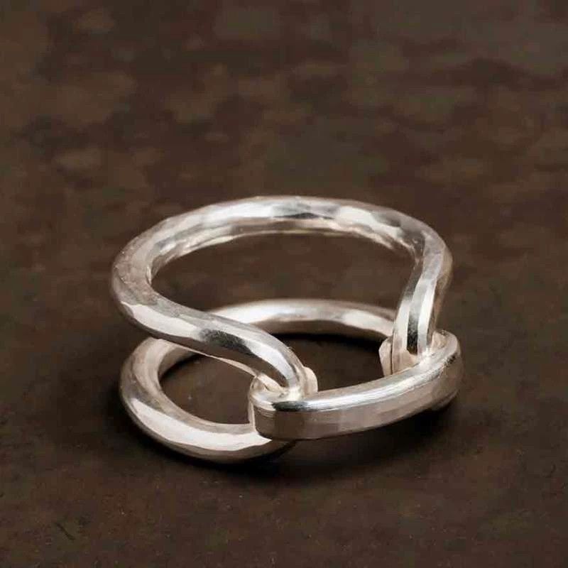 Werkstatt Munchen Werkstatt Munchen M1725 Polished Hammered Connecting Ring Size ONE SIZE - 8 Thumbnail