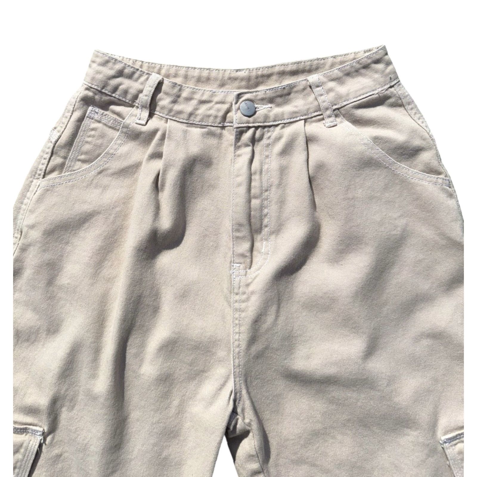 Shein Shein Bermuda Grunge Jean Shorts XS Beige Baggy Jorts Skater Y2K Style Tan Baggy Shorts Womens XS Size 26" / US 2 / IT 38 - 3 Thumbnail