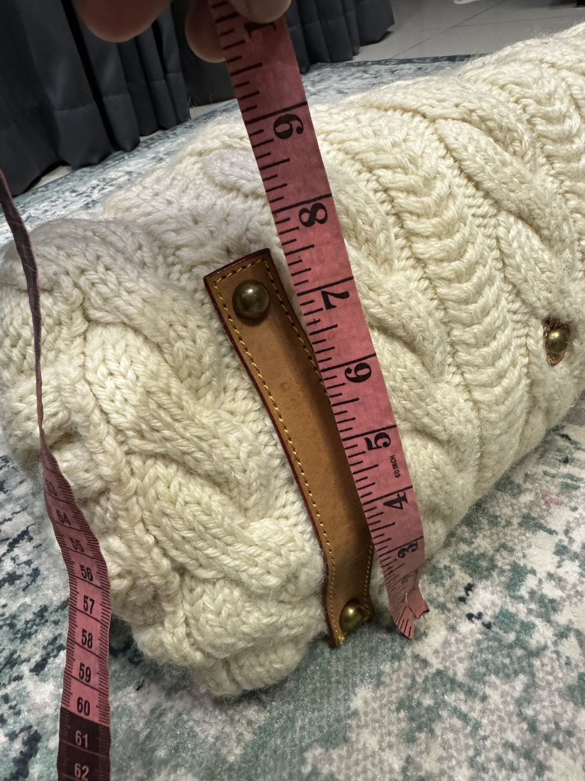Handmade MONTEROSA CABLEKNIT SHEEPSKIN HANDMADE BIRKIN STYLE HANDBAG Size ONE SIZE - 9 Thumbnail