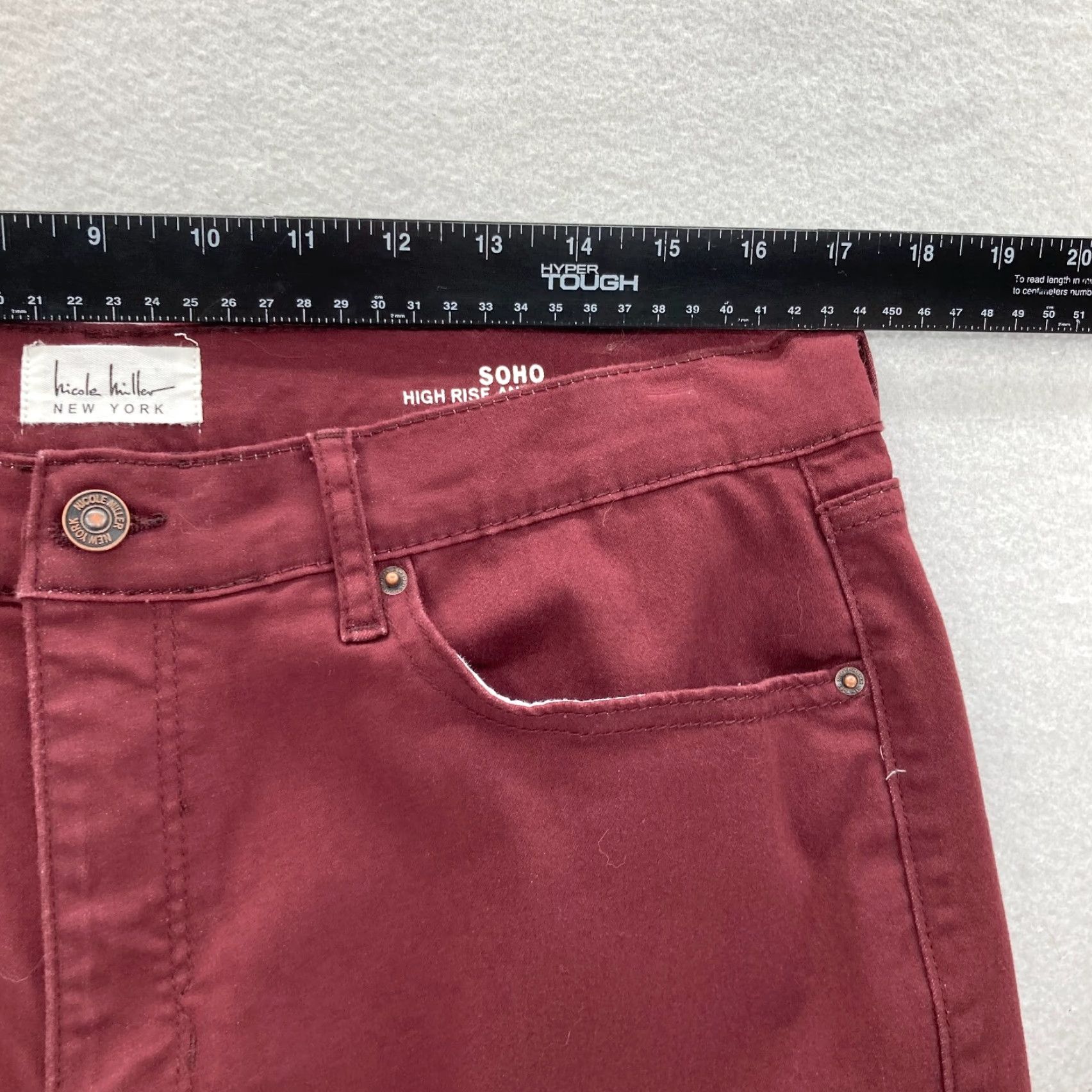 Nicole Miller Nicole Miller Soho Skinny Ankle Jeans Women's 14 Red Stretch Denim Cargo Pockets Jeans Size 24" / US 00 / IT 34 - 7 Thumbnail