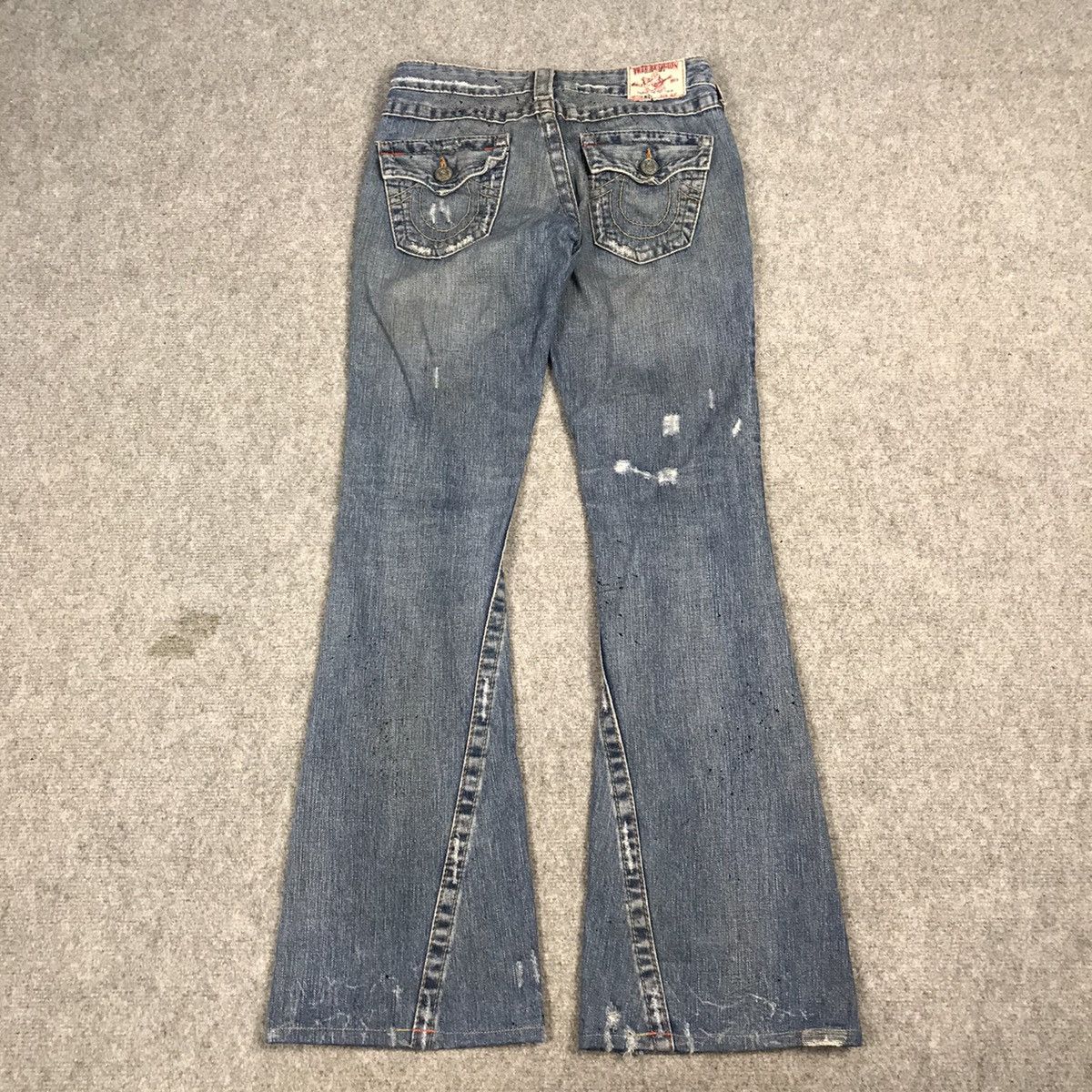 Japanese Brand FLARE TRUE RELIGION BOOT CUT DENIM DISTRESSED DENIM PANTS Size 26" / US 2 / IT 38 - 8 Thumbnail