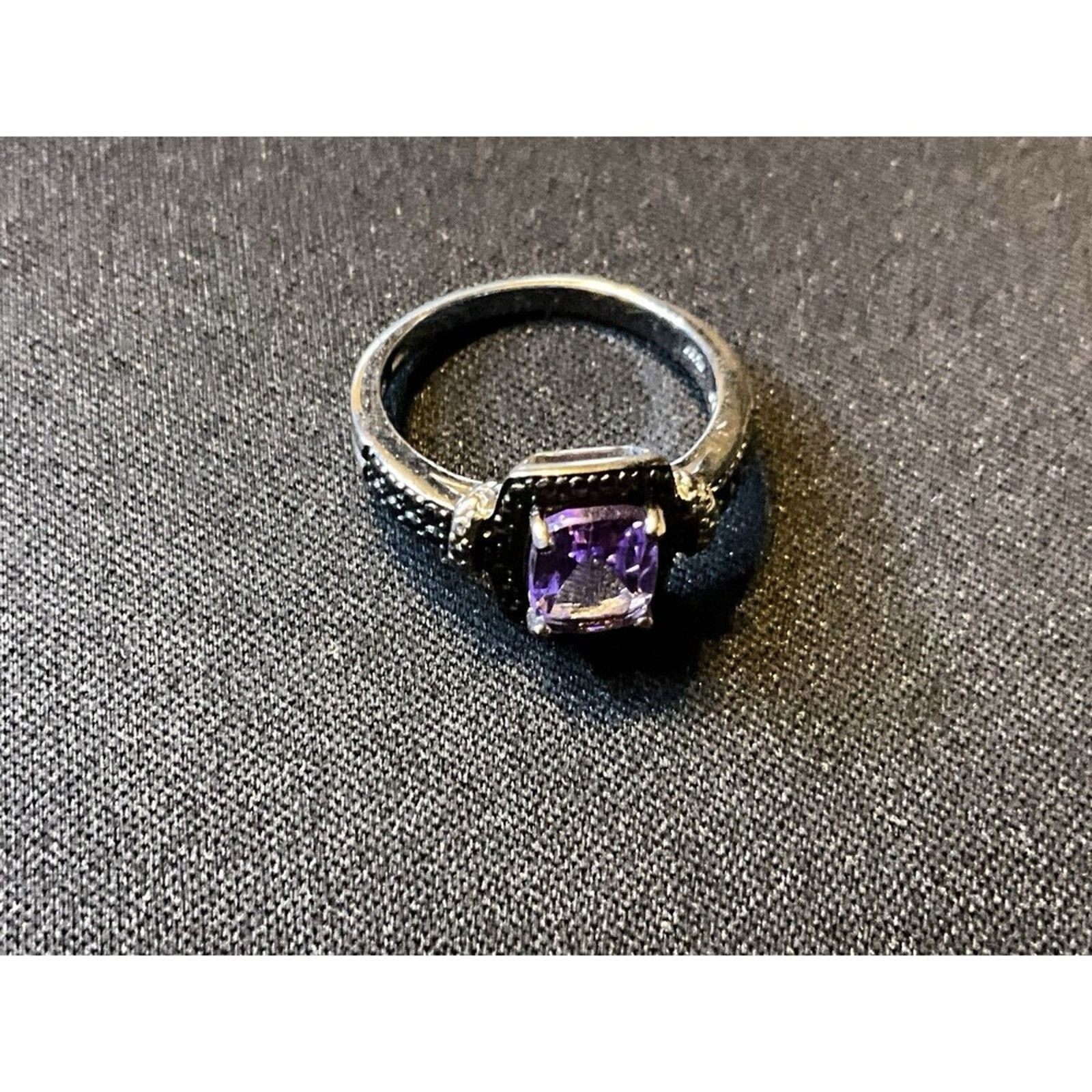 Other 925 Sterling Silver Amethyst and Marcasite Size 7 Ring Size ONE SIZE - 4 Thumbnail