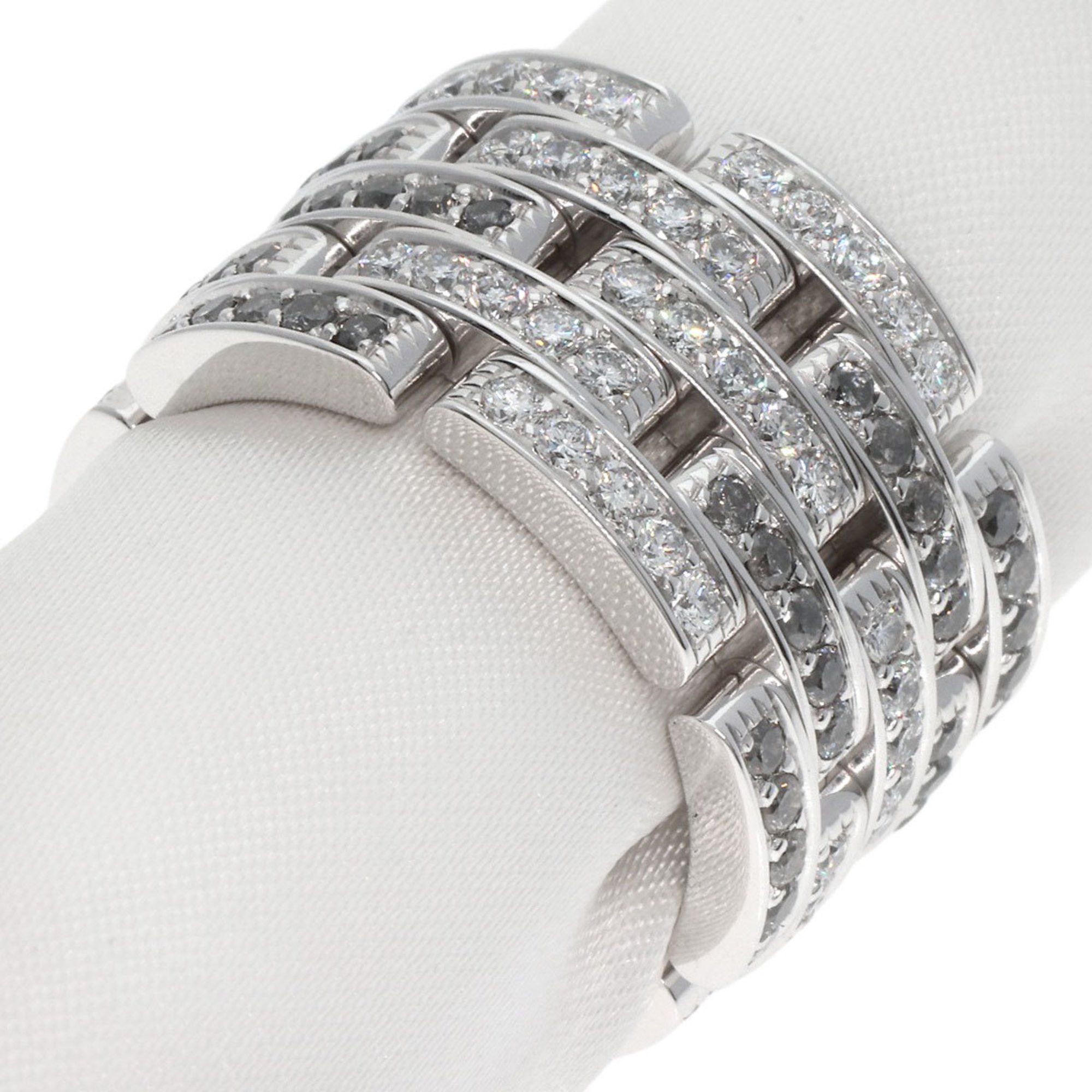 image of Cartier Panthere Sauvage Diamond 5 Row 56 Ring, 18K White Gold, Women's, Cartier