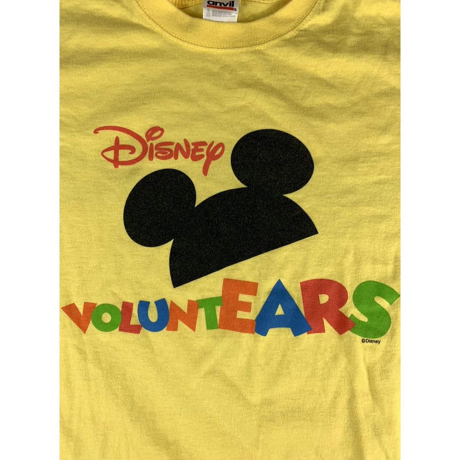 Anvil VINTAGE Disneyland Volunt EARS T-shirt Anvil Tag Size Medium Double Sided Yellow Mickey Mouse 90s Mens Shirt Size US M / EU 48-50 / 2 - 2 Thumbnail