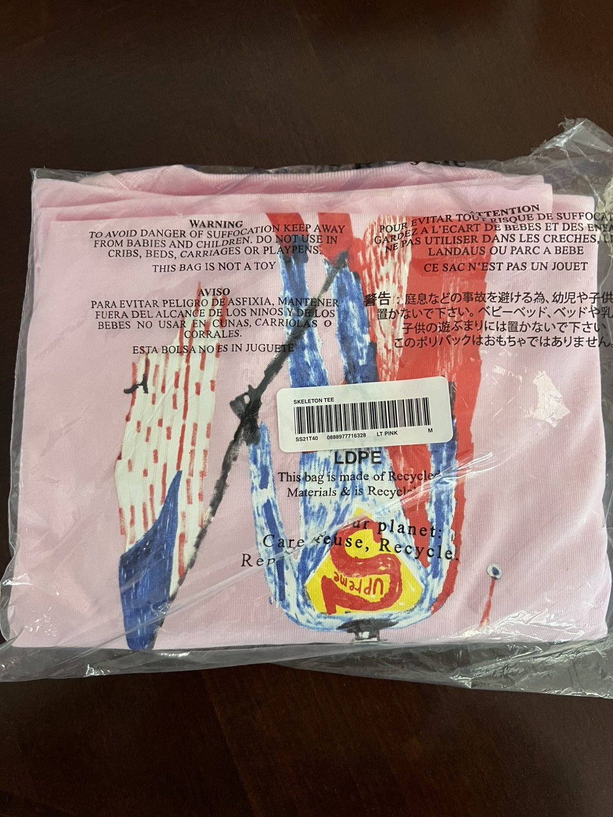 Supreme Sealed New SS'21 "Skeleton Superman" Pink T-shirt Size M Size US M / EU 48-50 / 2 - 3 Thumbnail
