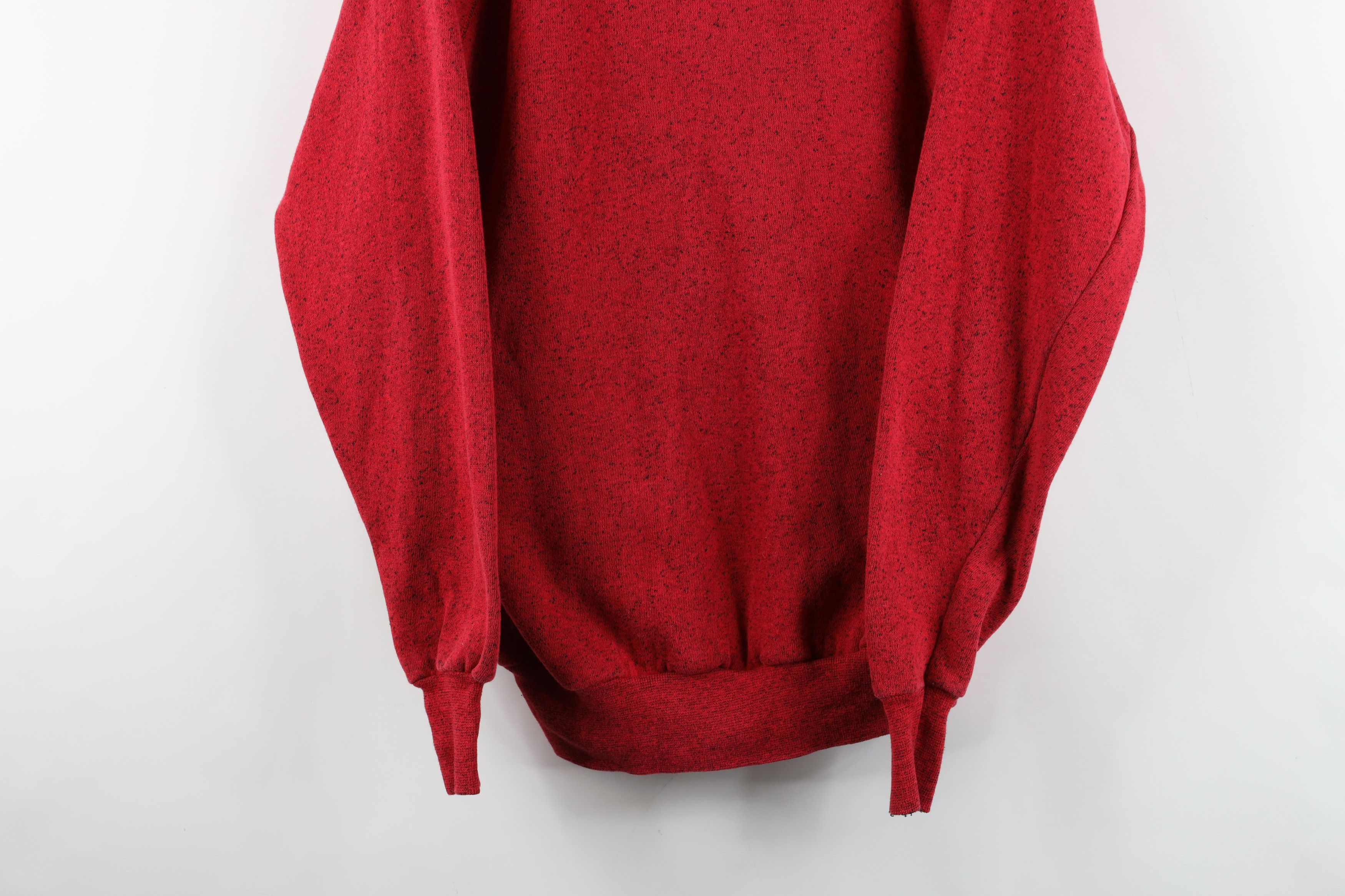 Vintage Vintage 90s Streetwear Speckled Raglan Sweatshirt Red USA Size XL / US 12-14 / IT 48-50 - 3 Thumbnail
