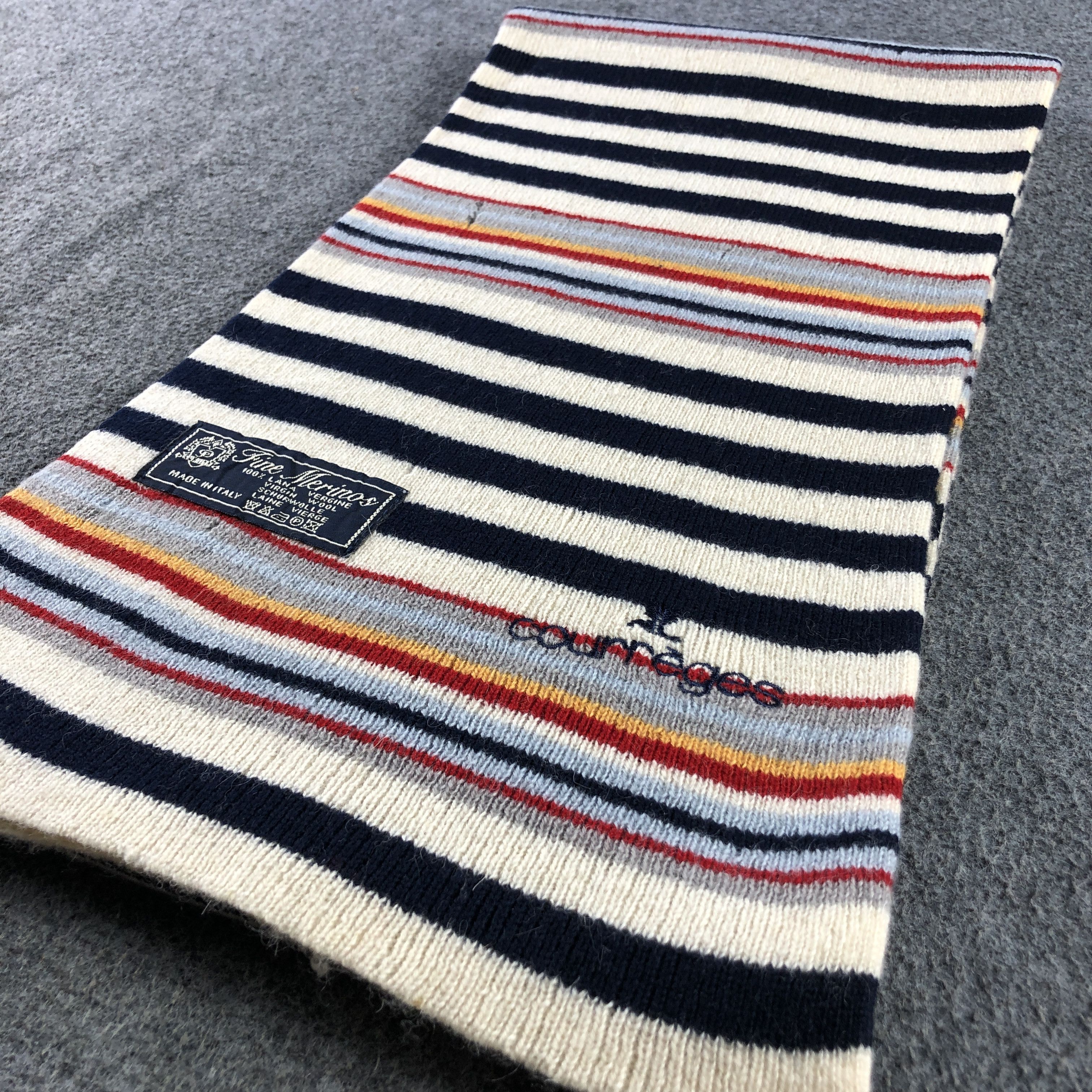 Courreges Courreges Striped Wool Scarf Muffler V2956 Size ONE SIZE - 3 Thumbnail