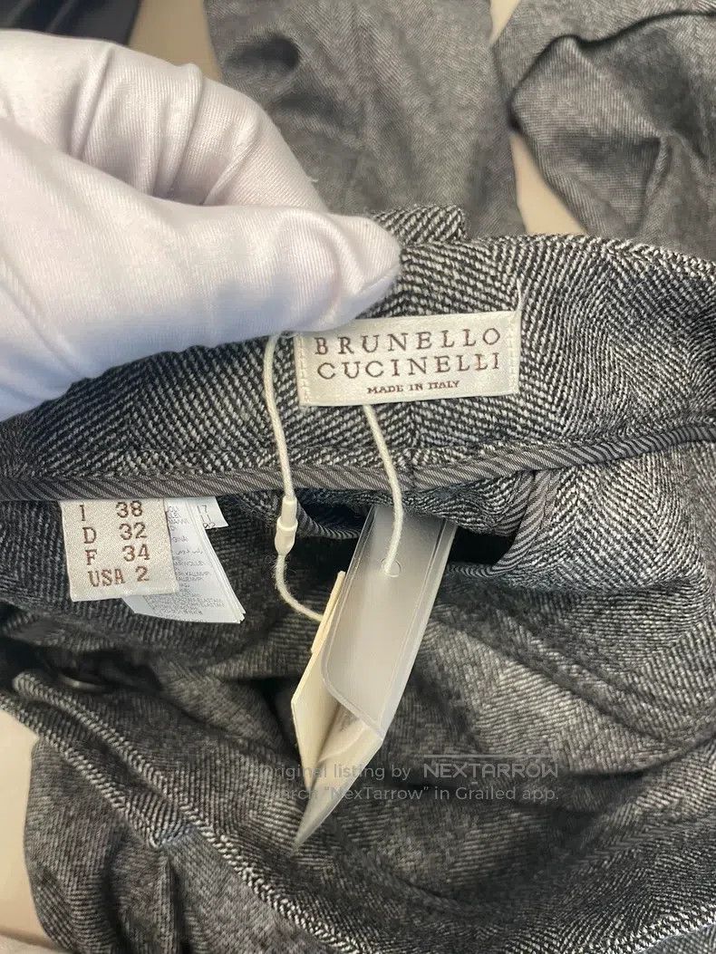Brunello Cucinelli Brunello Cucinelli Dark Gray Wool Trousers Size 25" / US 0 / IT 36 - 3 Thumbnail