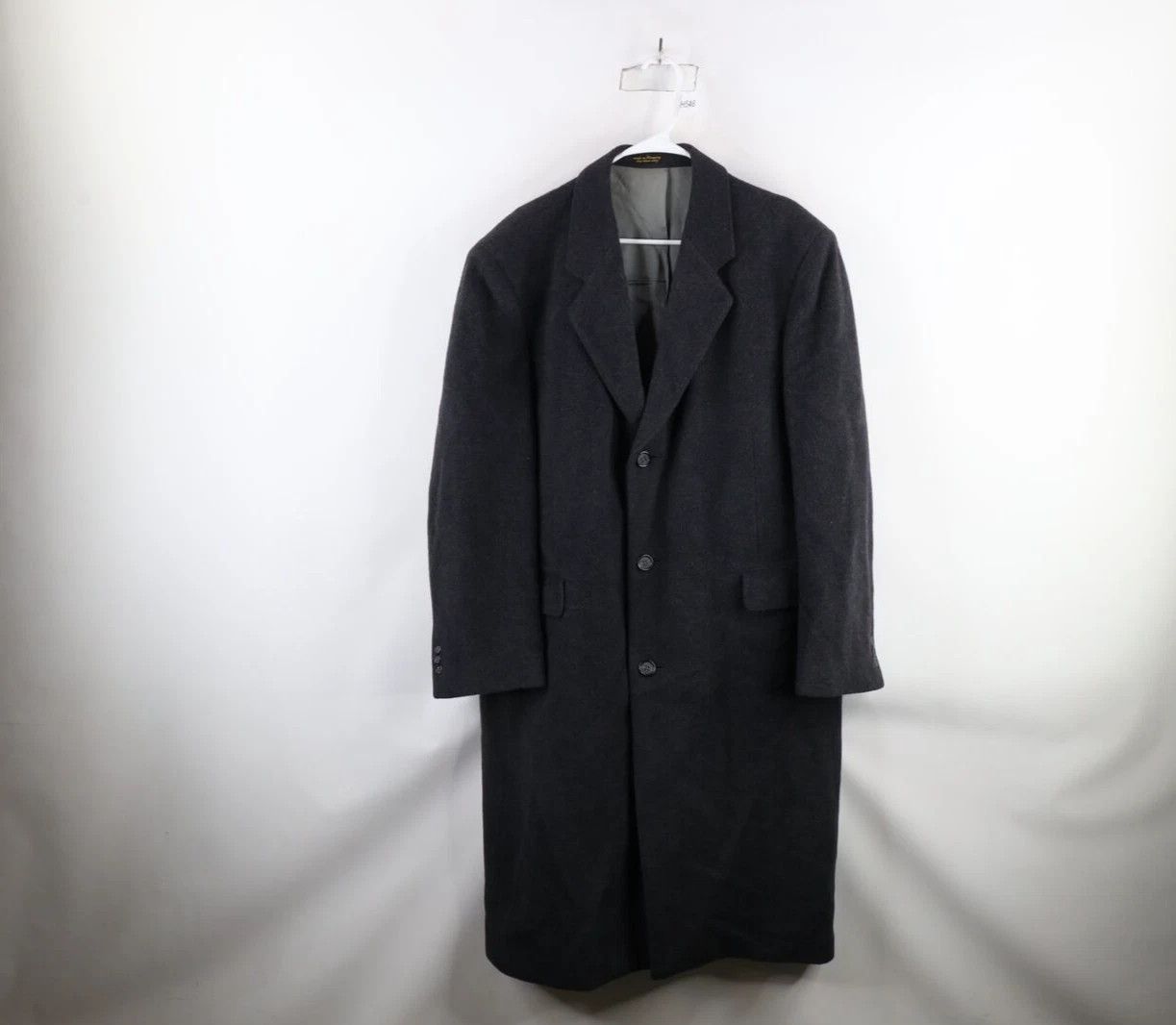 Vintage 90s Egon Von Furstenberg Cashmere Wool Overcoat Gray