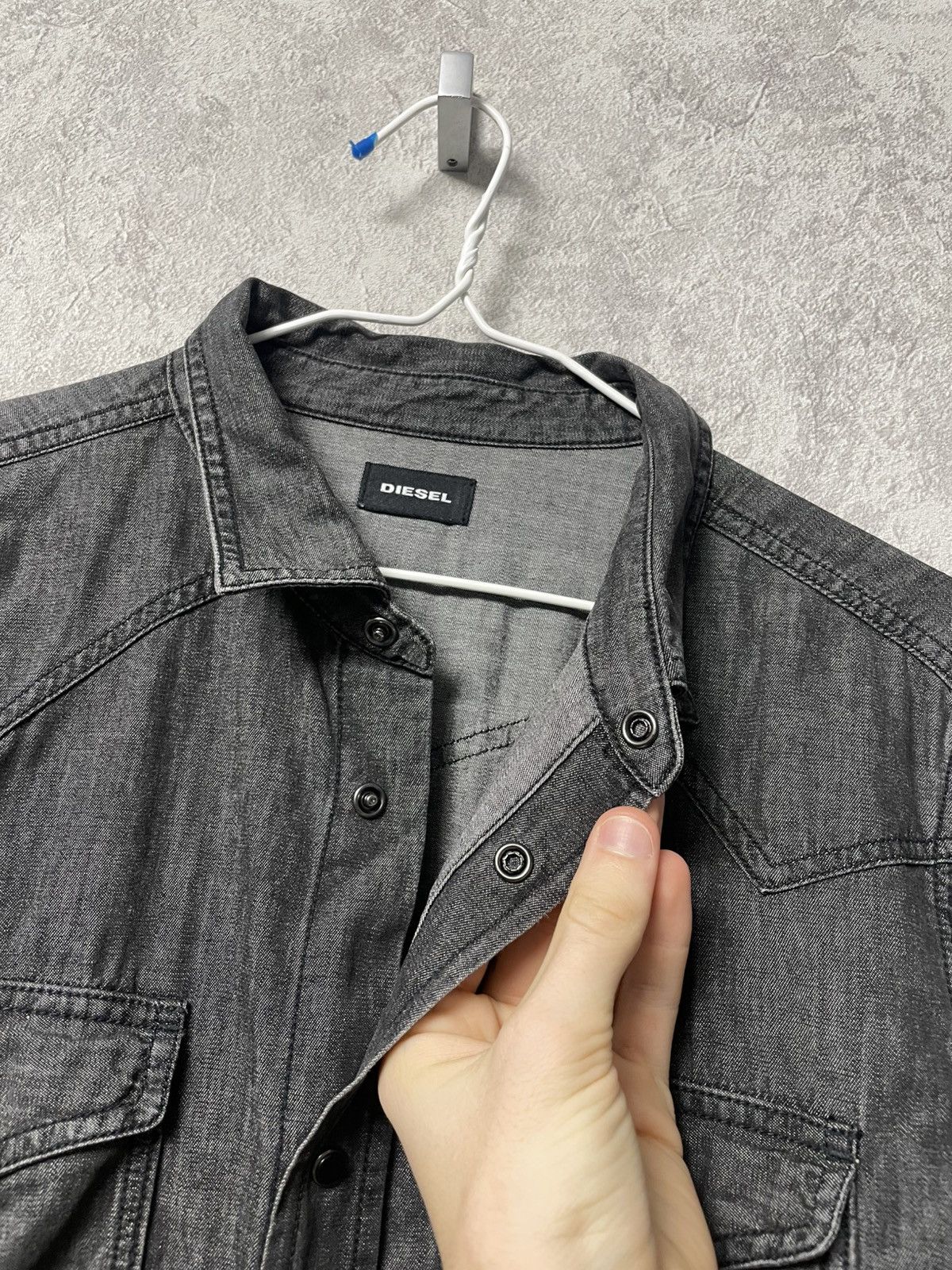 Diesel Vintage Diesel Black Jeans Long Sleeve Snap Button Shirt Size US L / EU 52-54 / 3 - 9 Thumbnail