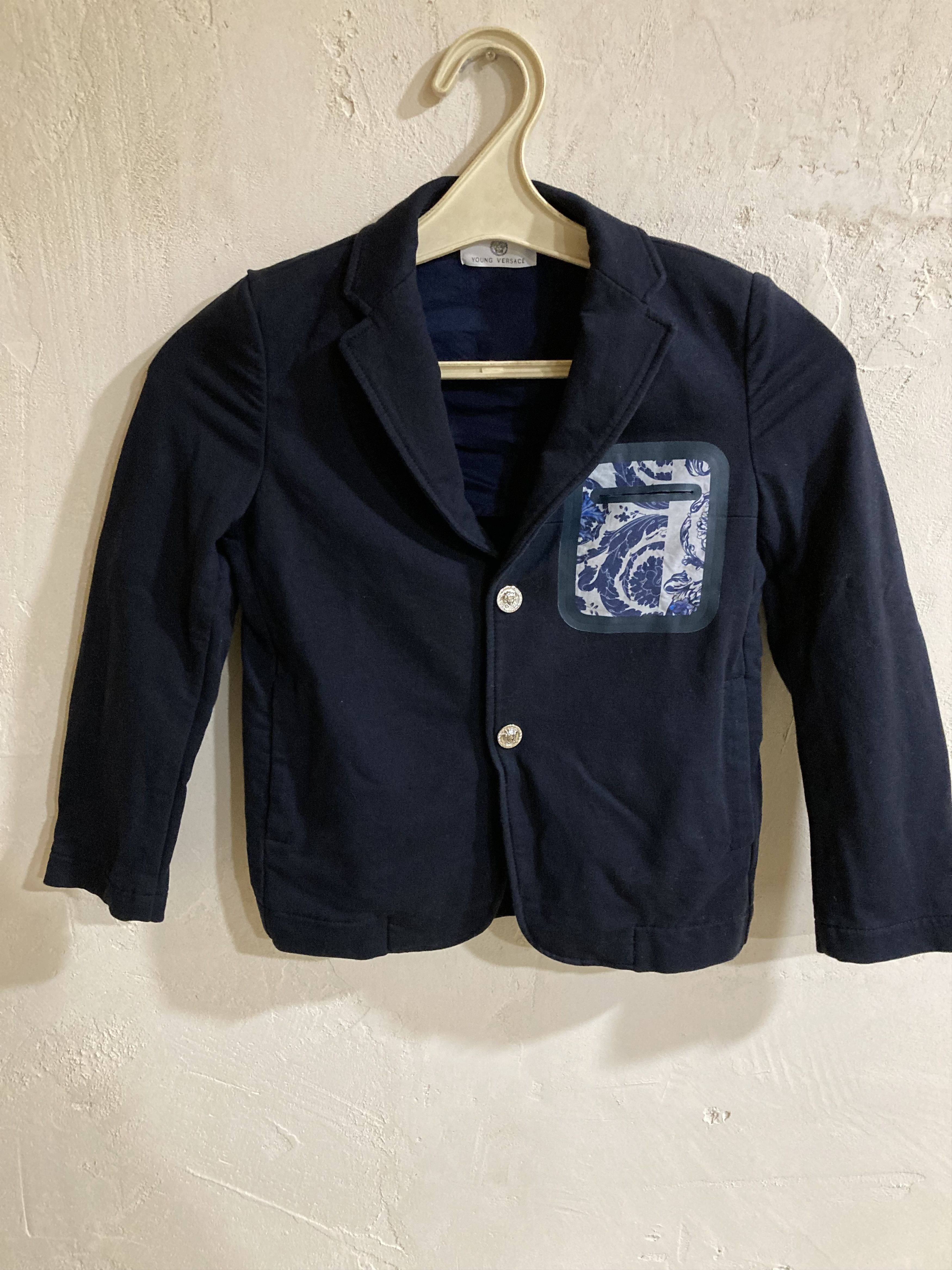Versace Navy Blue Young Versace Jacket Kids, Made in Italy Size US XXS / EU 40 - 1 Thumbnail