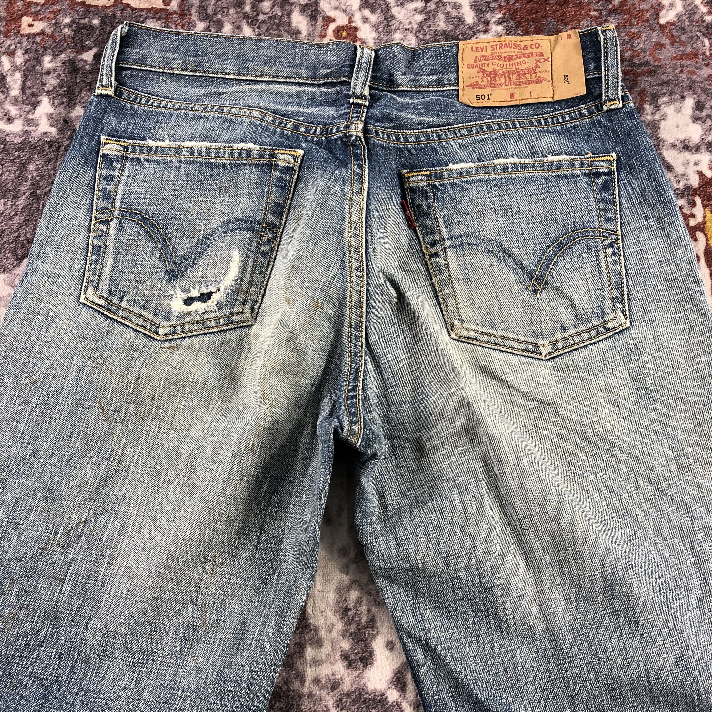 Levi's Vintage 90s Blue Wash Levis 501 Jeans-JM3057 Size US 28 / EU 44 - 5 Thumbnail