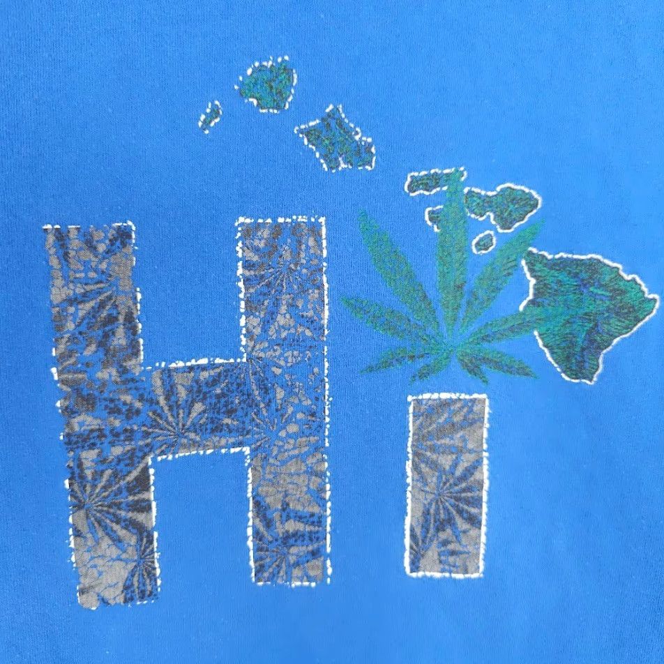 Vintage Hawaii Cannabis Tank Top Mens Large Blue Hawaiian Marijuana Alstyle Apparel Tank Men Size US L / EU 52-54 / 3 - 5 Thumbnail