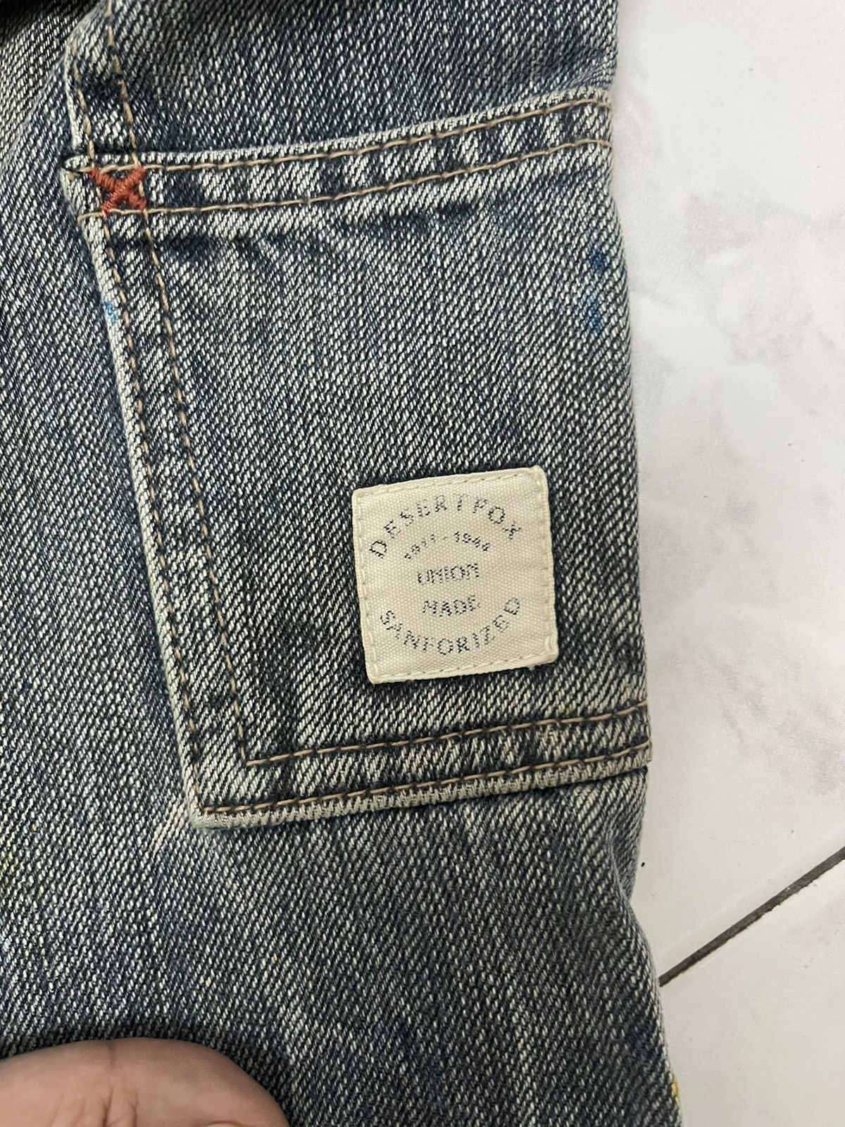 Japanese Brand × PPFM × Seditionaries Offer☄️PPFM carpenters paint splatter buckle back denim jeans Size US 32 / EU 48 - 17 Thumbnail