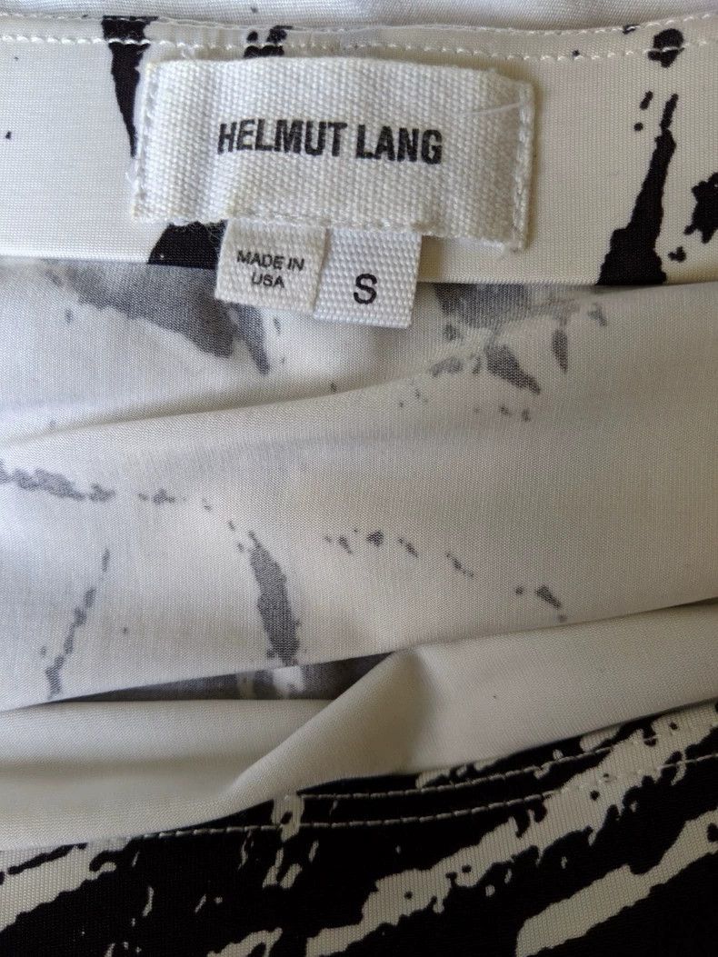 Helmut Lang HELMUT LANG size2 White and black printed asymmetrical beau Size 24" / US 00 / IT 34 - 2 Thumbnail