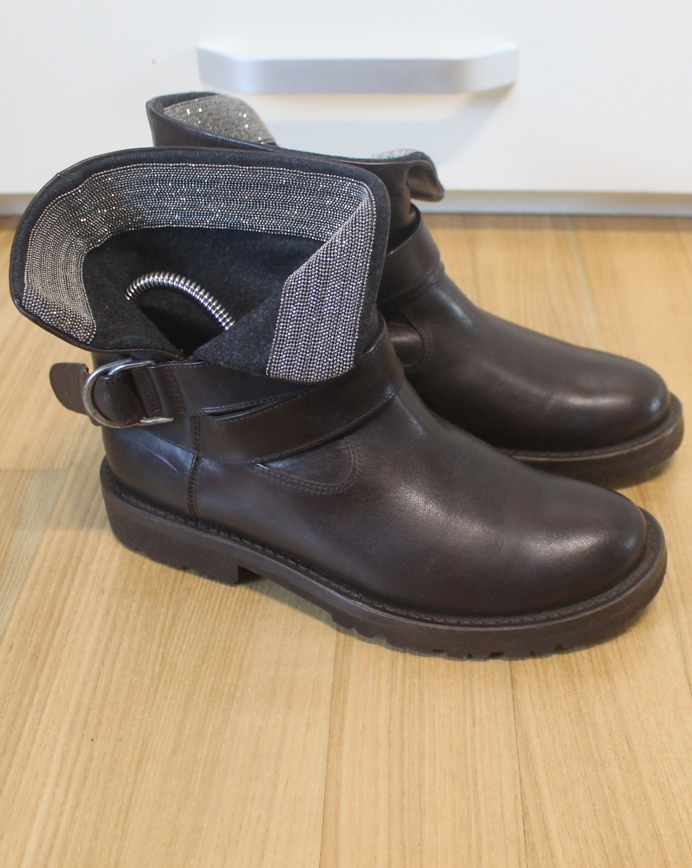 Brunello Cucinelli Brunello Cucinelli Ankle Boots Brown Leather Size US 8 / IT 38 - 1 Thumbnail