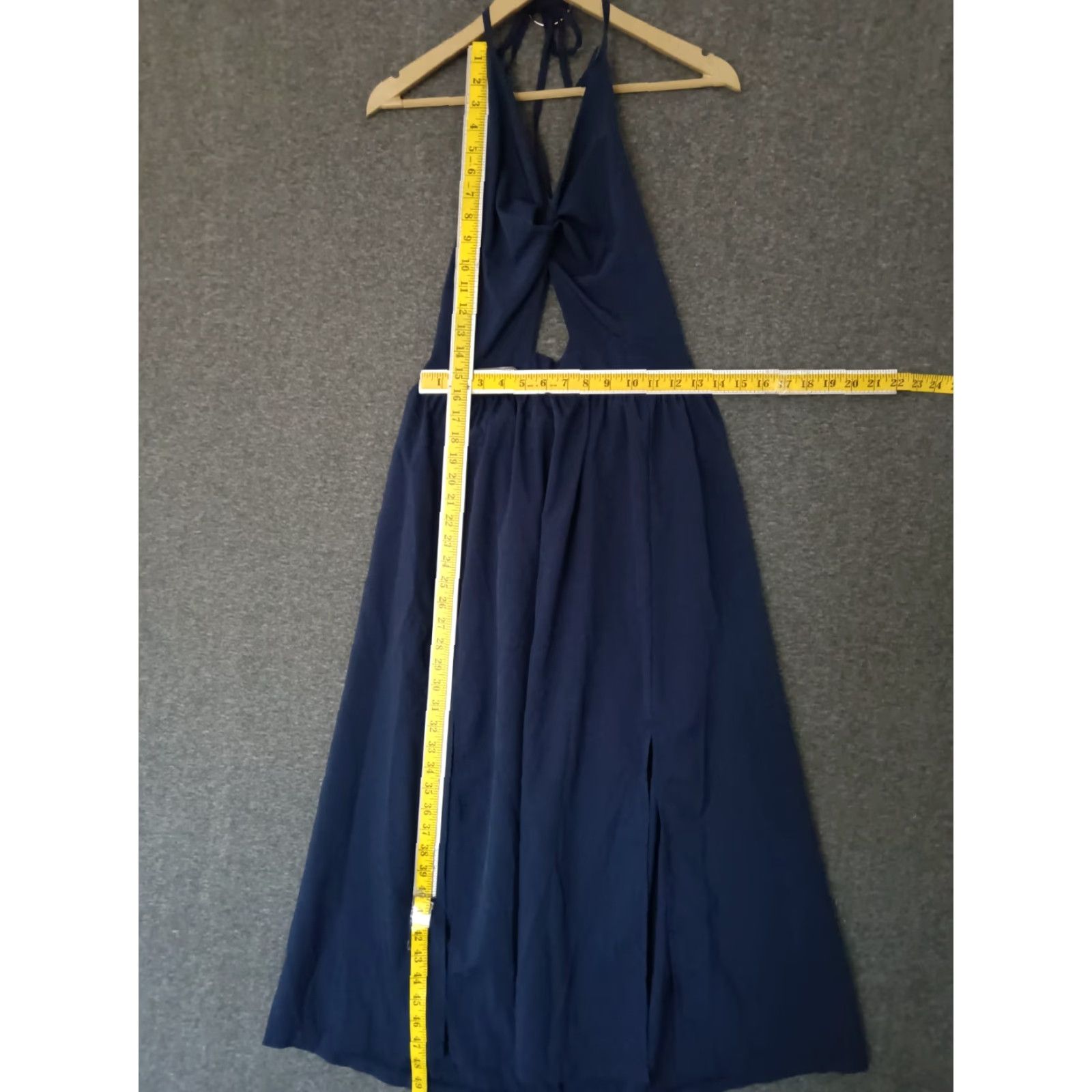 Vintage VINTAGE Women’s Sleeveless V-neck Maxi Dress Pleated Blue Size L Size L / US 10 / IT 46 - 4 Thumbnail
