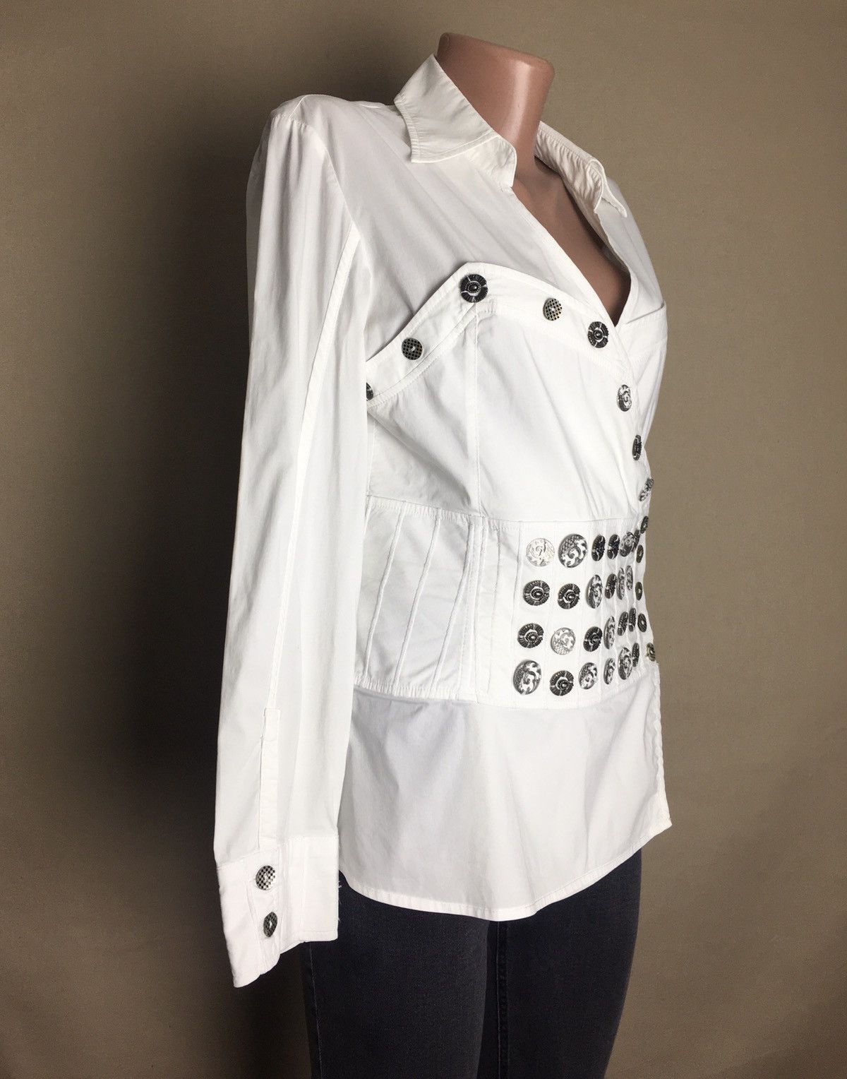 Other Save the Queen Cotton Metal Buttons Womens Blouse Shirt L Size L / US 10 / IT 46 - 6 Thumbnail