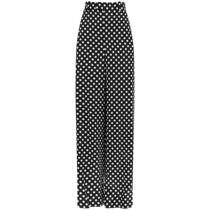 image of Saint Laurent Paris O1S22I1N0524 Polka Dot Pants In Black, Women's (Size 36)