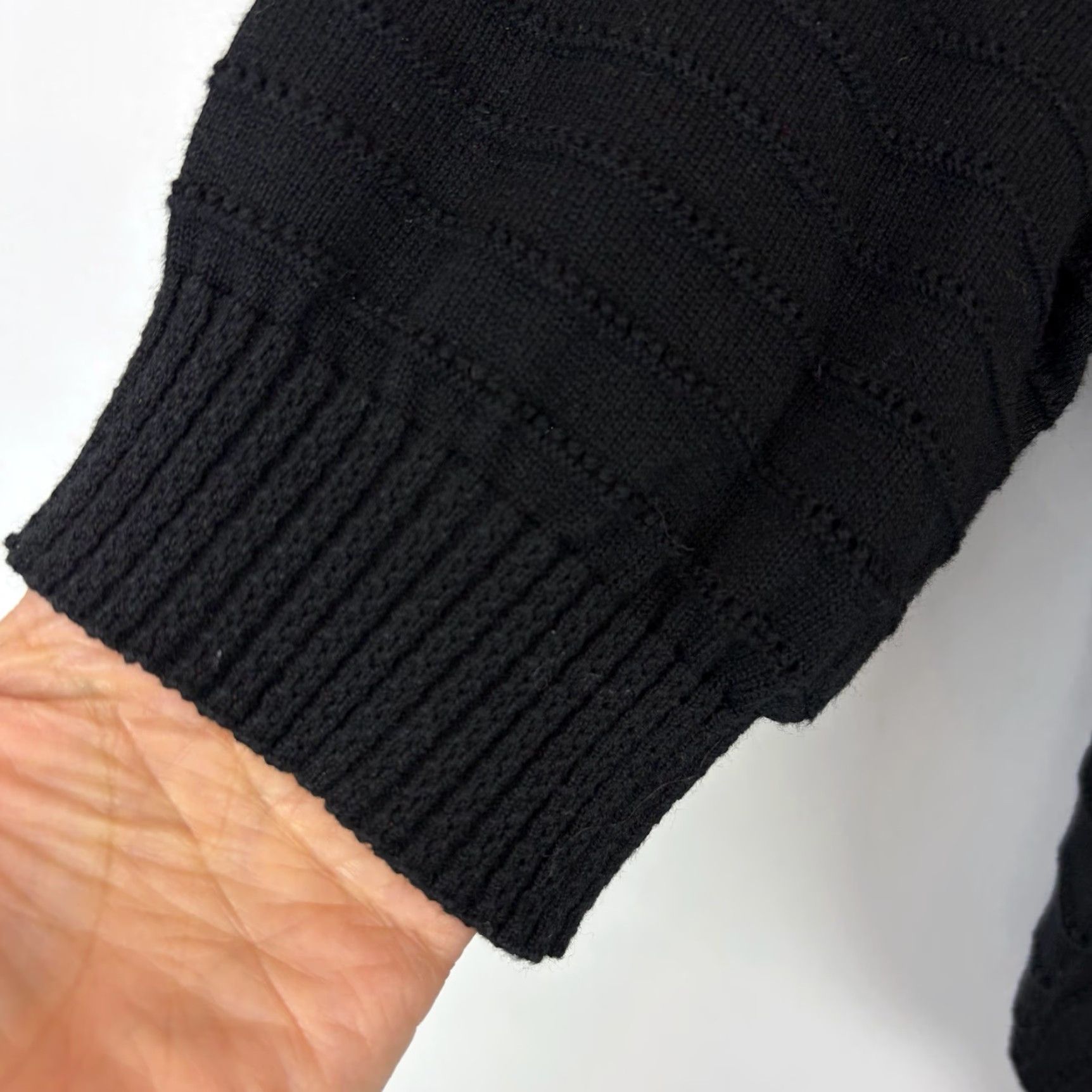 Madewell Madewell Sweater Womens Small Black Short Sleeve Open-Knit Pullover Top Size S / US 4 / IT 40 - 4 Thumbnail