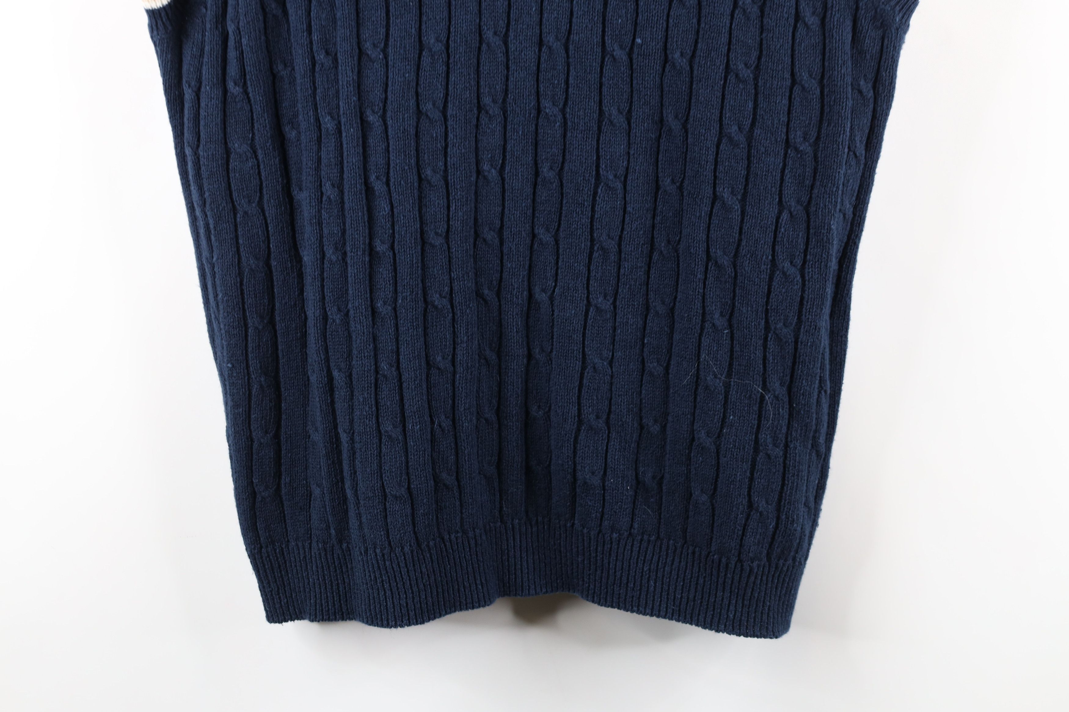 Vintage Vintage 90s Streetwear Blank Ribbed Cable Knit Sweater Vest Size US L / EU 52-54 / 3 - 4 Thumbnail