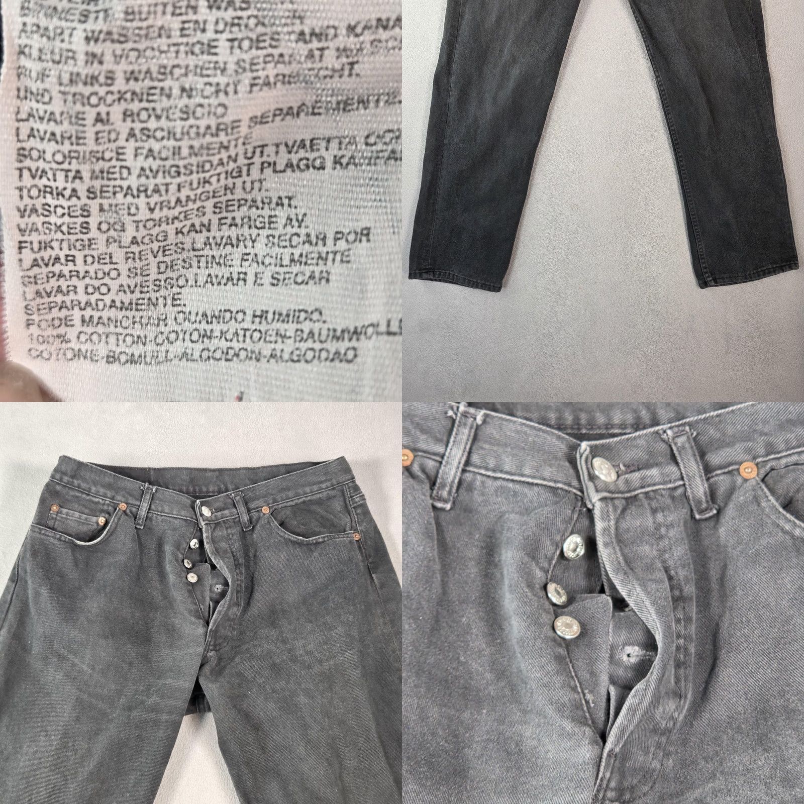 Levi's VINTAGE Levi's 501 Jeans Mens Black Denim Button Fly Made USA 90s 29x30 Fits 29x30 Mens Jeans Black Denim Button Fly 501 90s Vintage Size US 29 - 8 Thumbnail