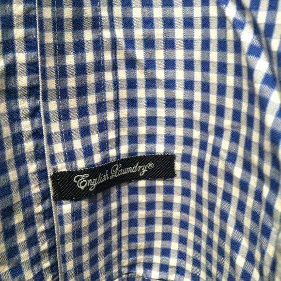 English Laundry ENGLISH LAUNDRY MENS BLUE 100%COTTON CASUAL SHIRT 17.5/34-35 Size US XL / EU 56 / 4 - 9 Thumbnail