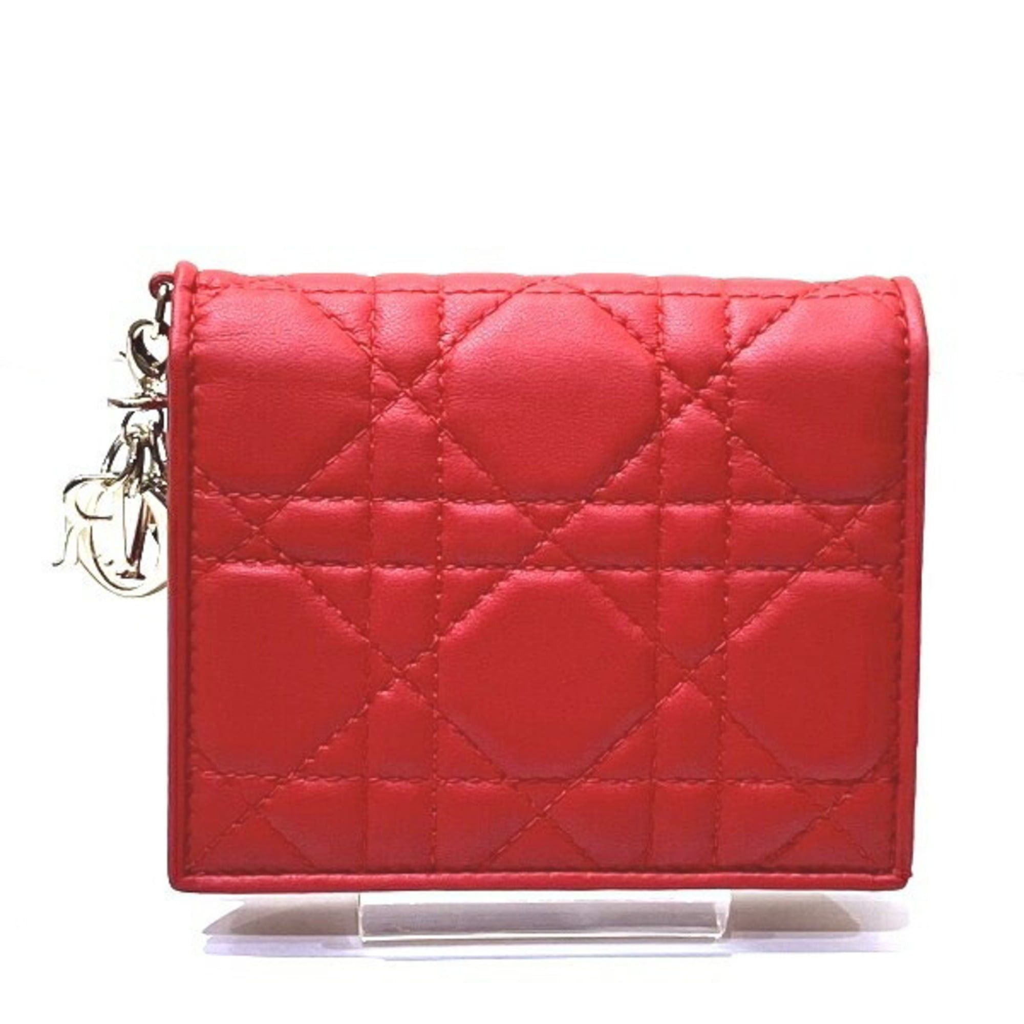 Dior Christian Dior Dior Cannage 43-MA-0128 Bi-fold Wallet with Charm for Women Size ONE SIZE - 1 Thumbnail