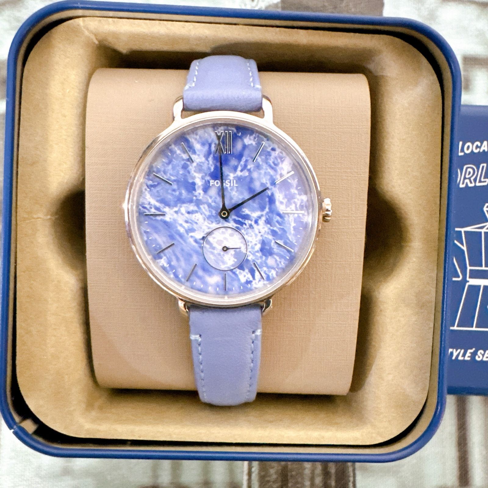Fossil Fossil ES5076 Ladies Blue Dial Blue Leather Strap Size ONE SIZE - 2 Thumbnail
