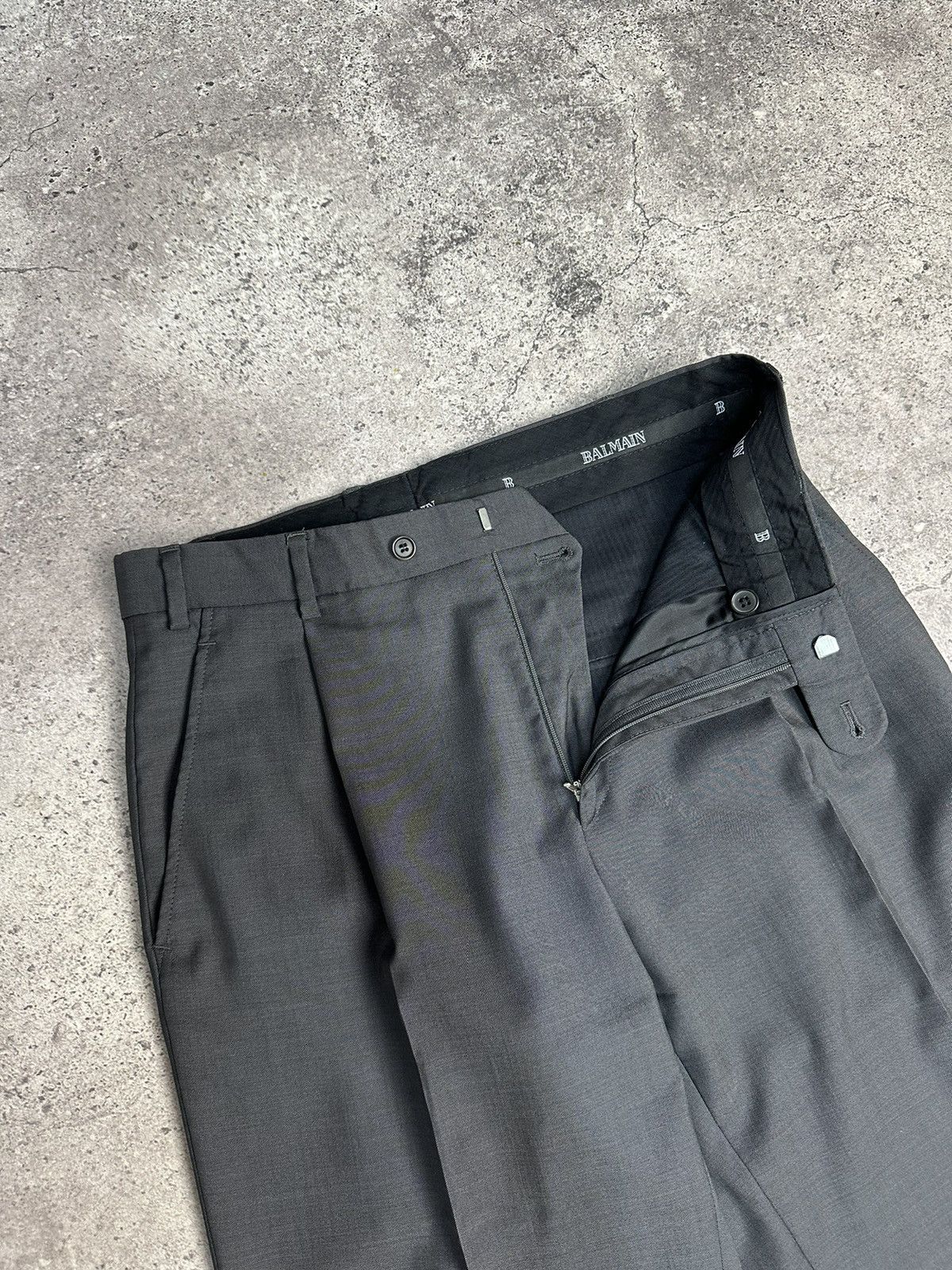 Balmain × Vintage Vintage BALMAIN Dress Pants Rare Wool Gray Size US 32 / EU 48 - 5 Thumbnail