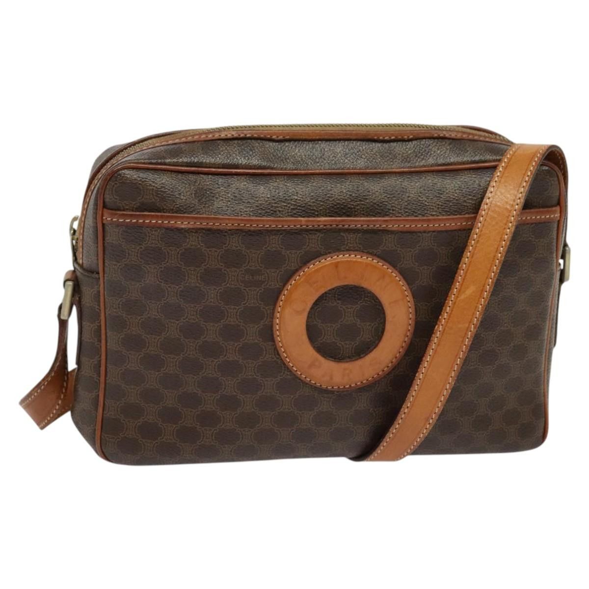 Celine CELINE Macadam Canvas Shoulder Bag Pvc Leather Brown Gold Size ONE SIZE - 1 Thumbnail