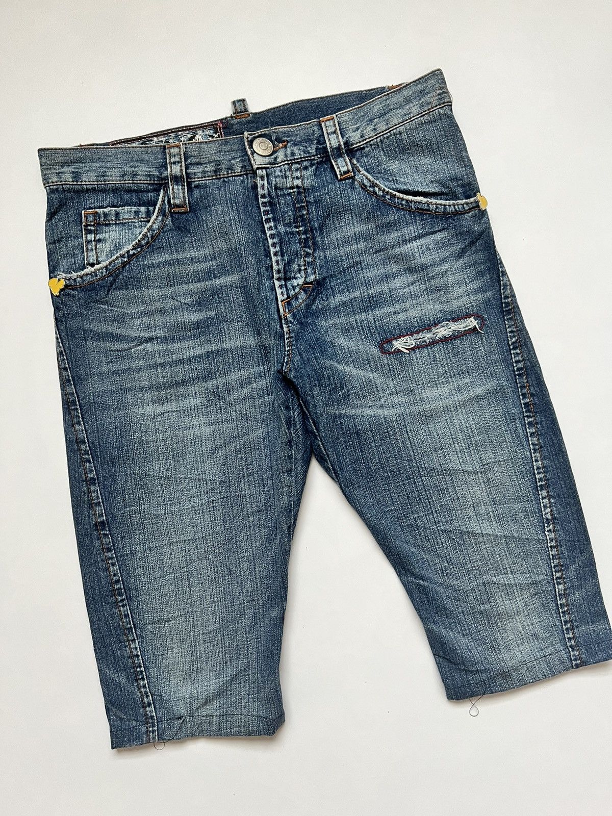 Dsquared2 Dsquared2 Twin Blue Wash Denim Jorts Size US 34 / EU 50 - 11 Thumbnail