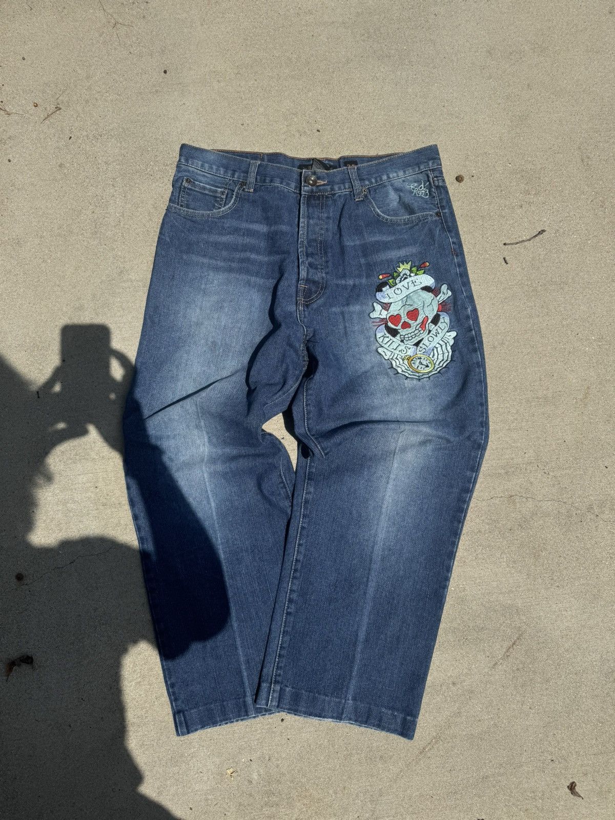 Ed Hardy Vintage wide leg Ed Hardy jeans Size US 38 / EU 54 - 1 Thumbnail