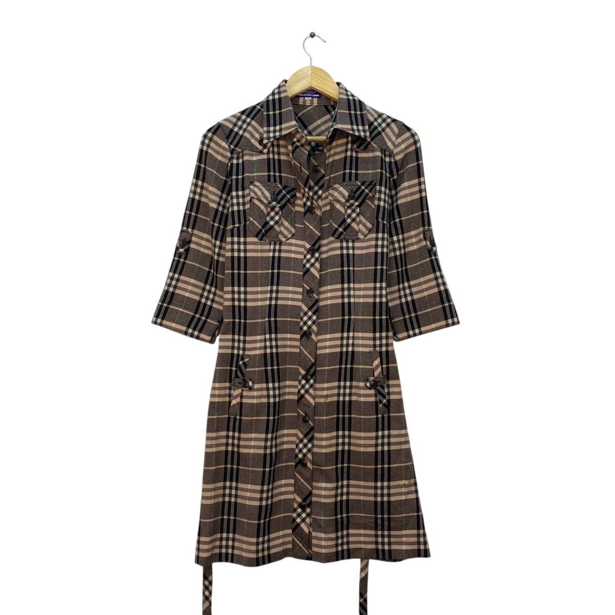 Burberry Burberrys Belted Dress Plaid Size S / US 4 / IT 40 - 1 Thumbnail