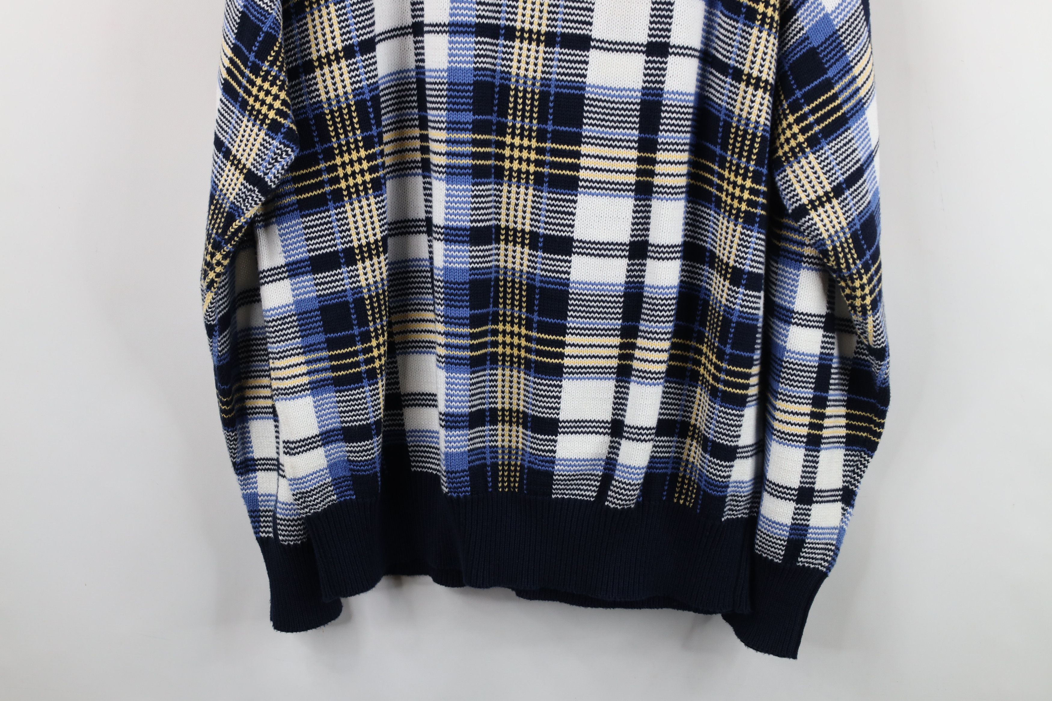 Nautica Vintage 90s Nautica Plaid Knit Crewneck Sweater Cotton Size US L / EU 52-54 / 3 - 11 Thumbnail