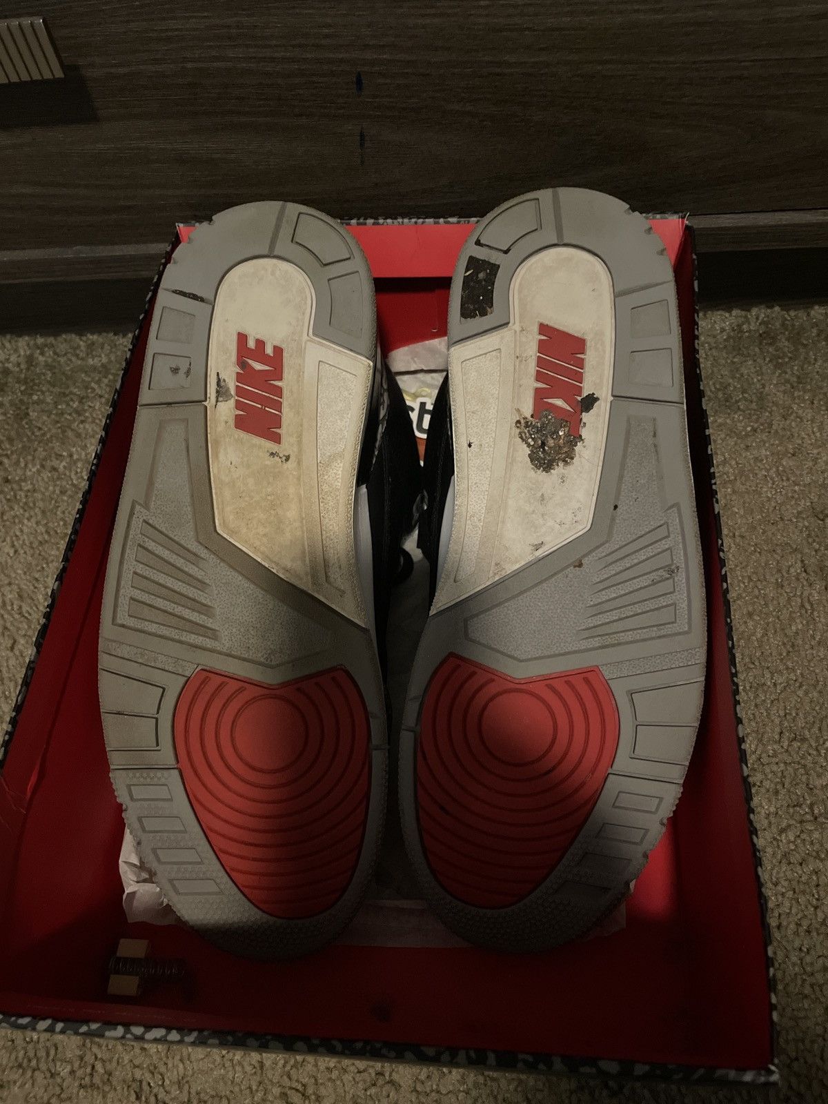 Jordan Brand × Nike Air Jordan 3 Retro OG ‘Black’ Cement 2018 Size US 12 / EU 45 - 2 Thumbnail