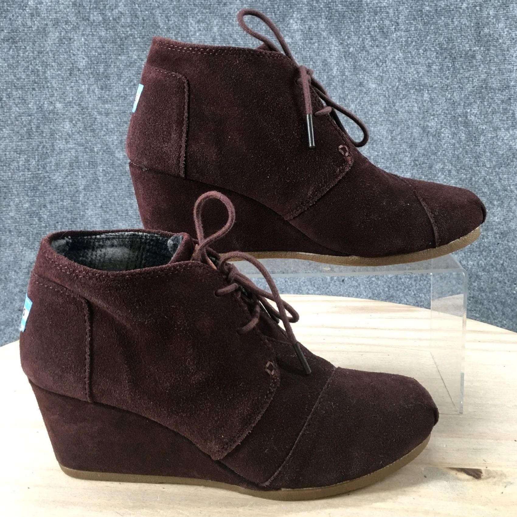 Toms Toms Boots Womens 9 Wedge Ankle Booties Brown Leather Lace Up Casual Round Toe Shoes Mens? Size US 9 / IT 39 - 2 Thumbnail
