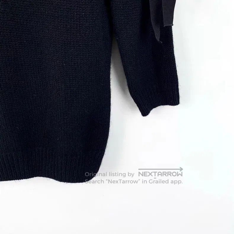 Fendi Fendi Black Ribbed Tie Neck Sweater. Size US S / EU 44-46 / 1 - 4 Thumbnail